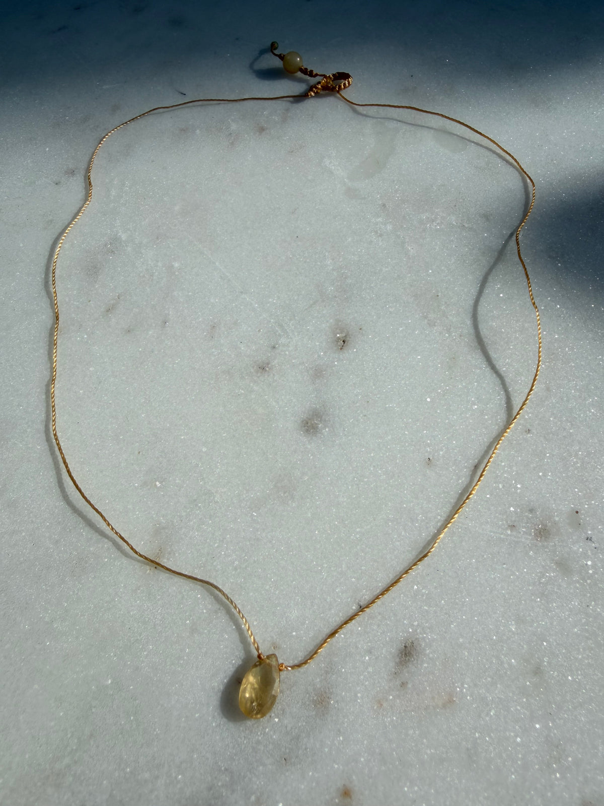 Future Nomads Necklaces Sunshine Thread Citrine Drop