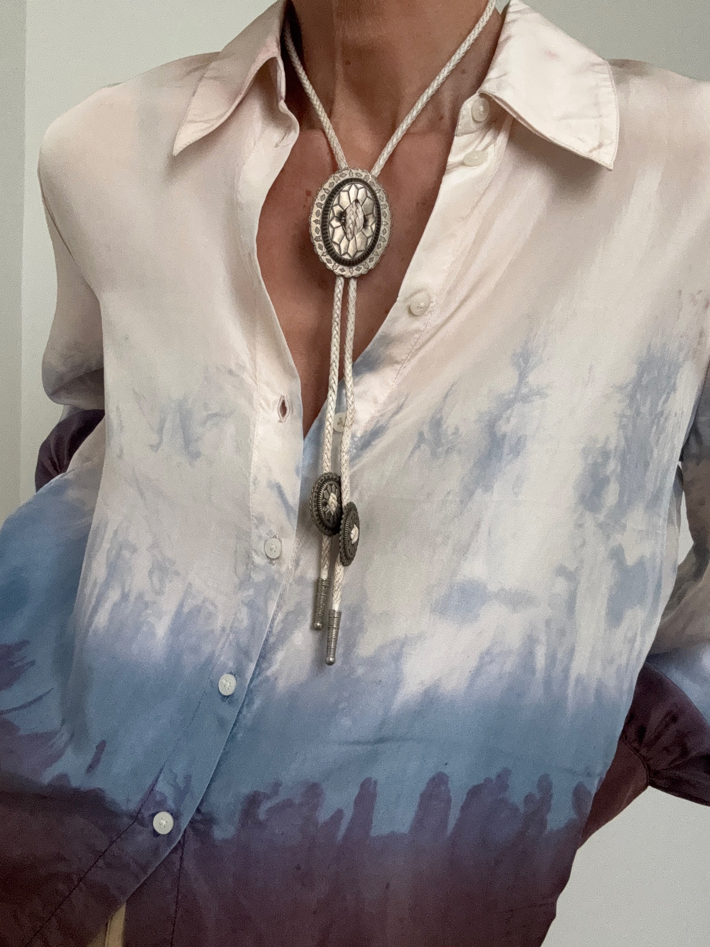 Future Nomads Necklaces Vintage Cream Oval Bolo Tie