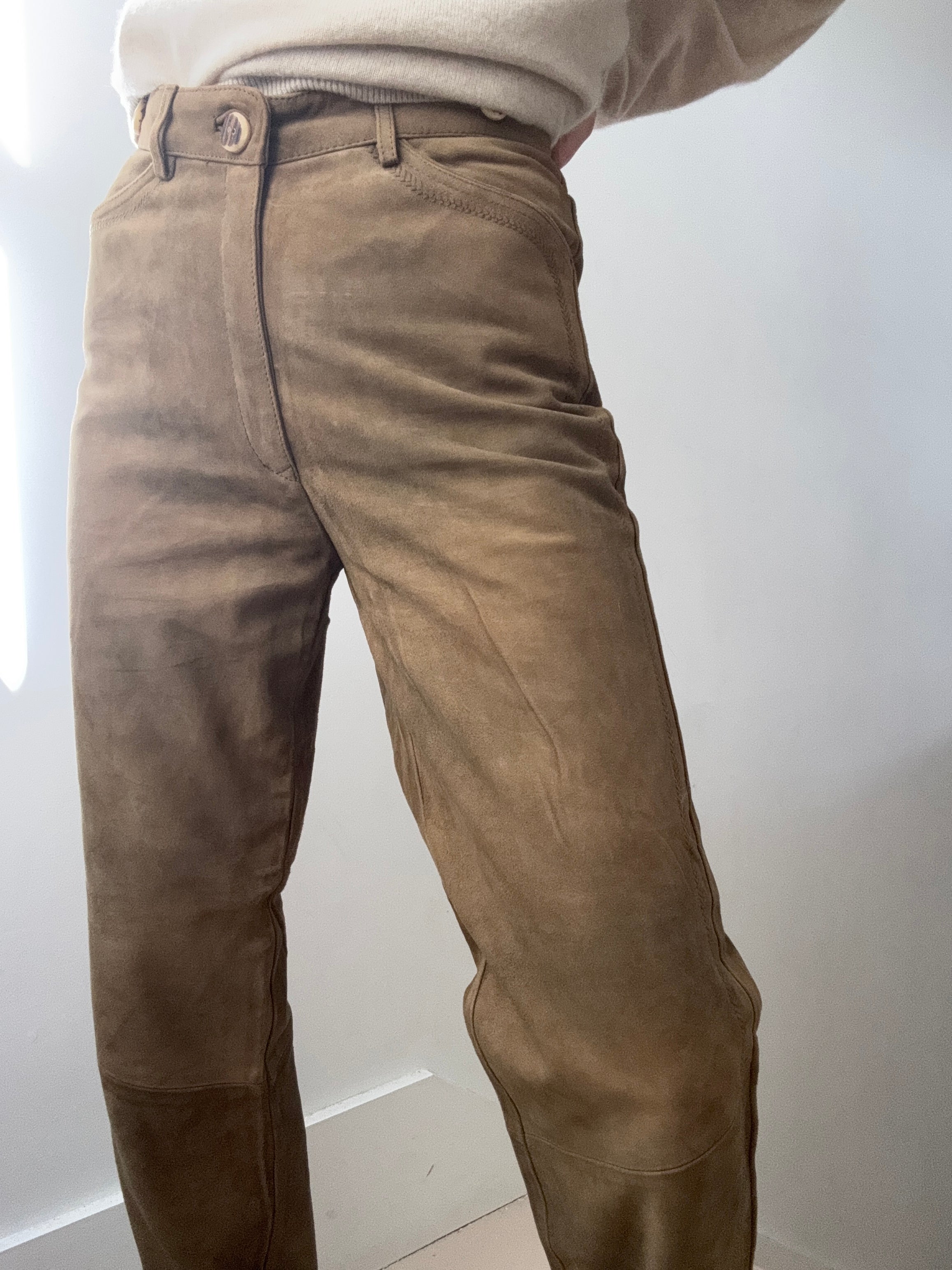 Tan Suede Pants | Pants