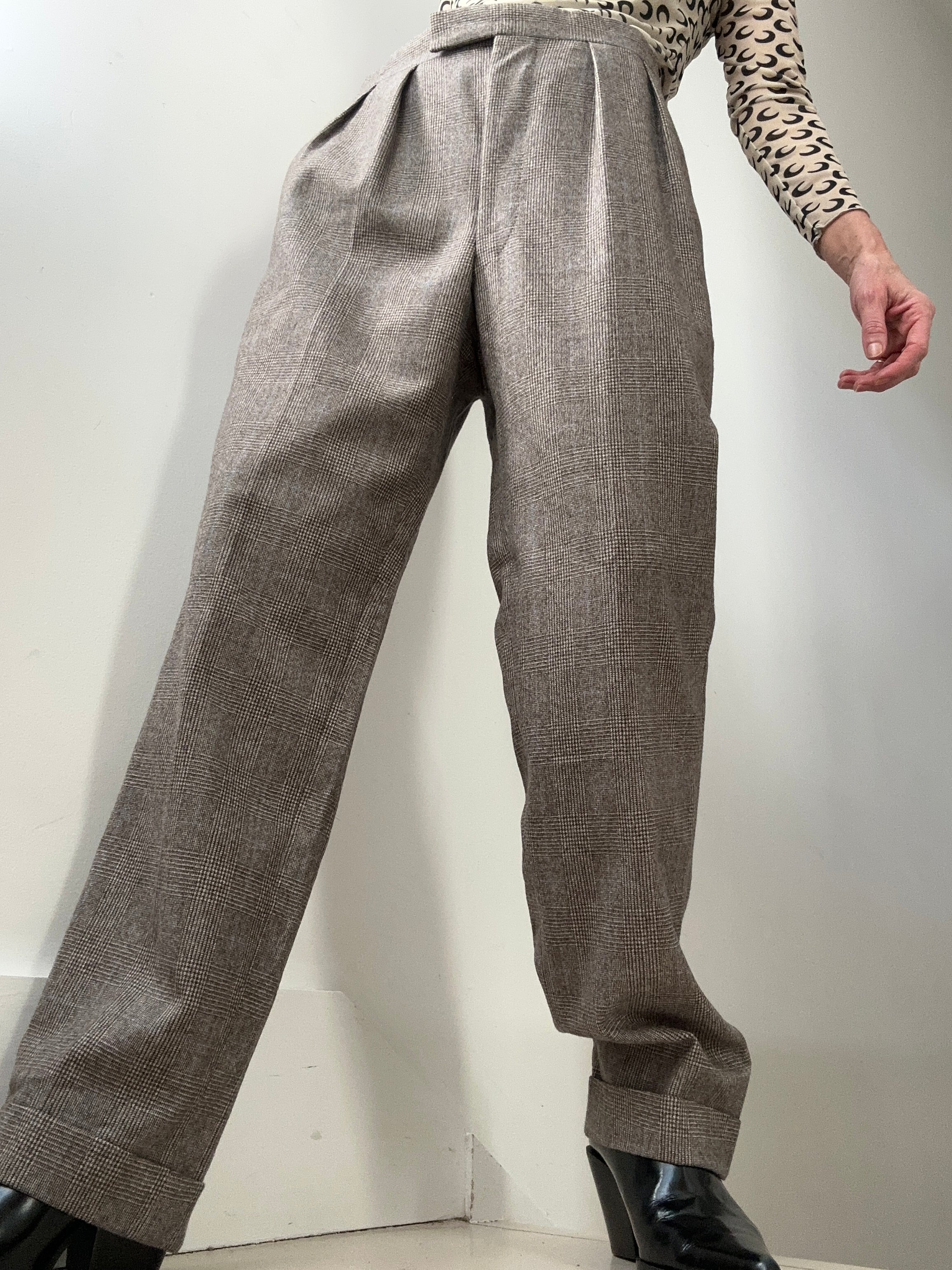 Future Nomads Pants Medium-Large Brown And Blue Checked Pants