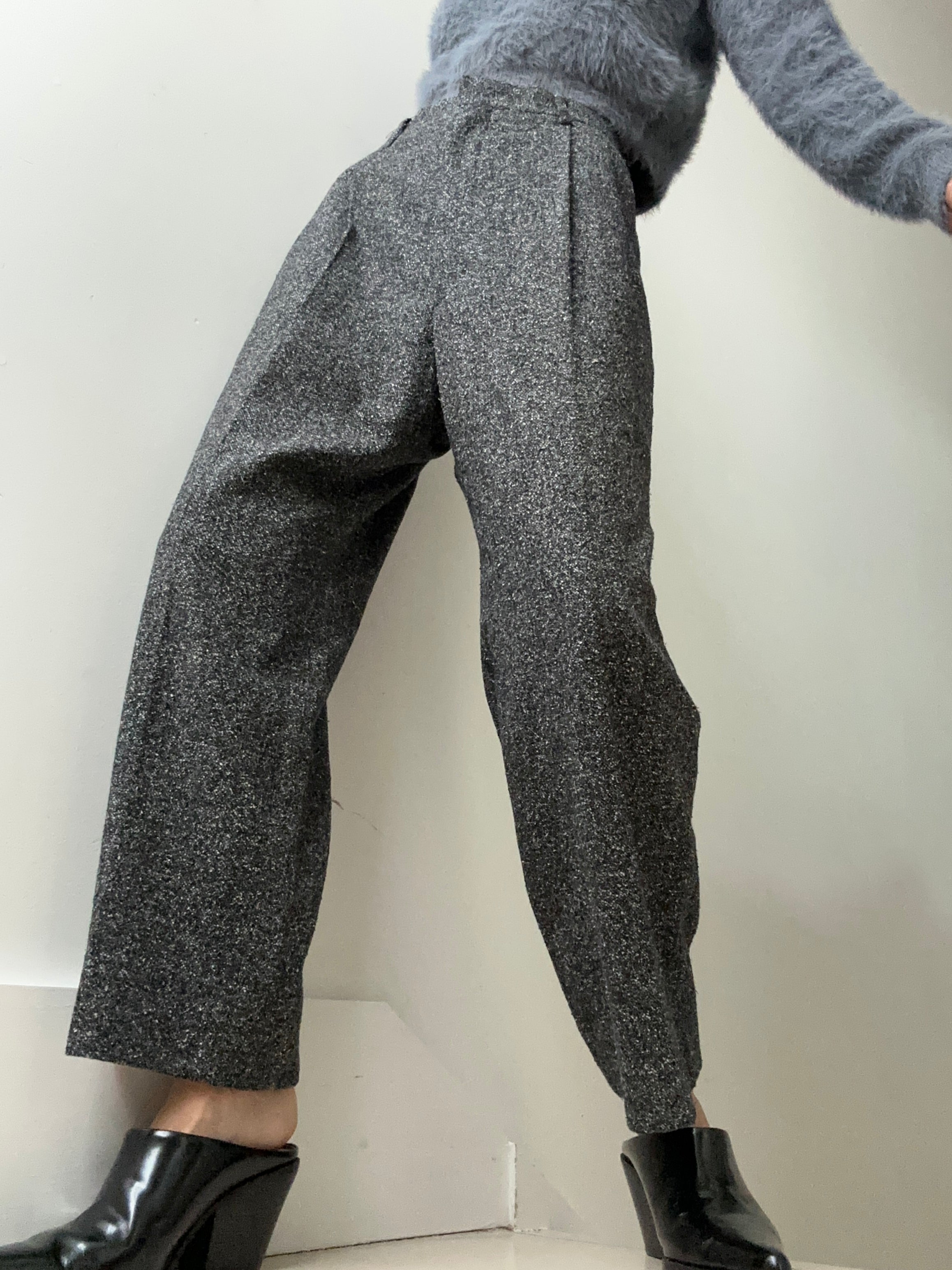 Future Nomads Pants Medium-Large Flecked Grey Vintage Pants