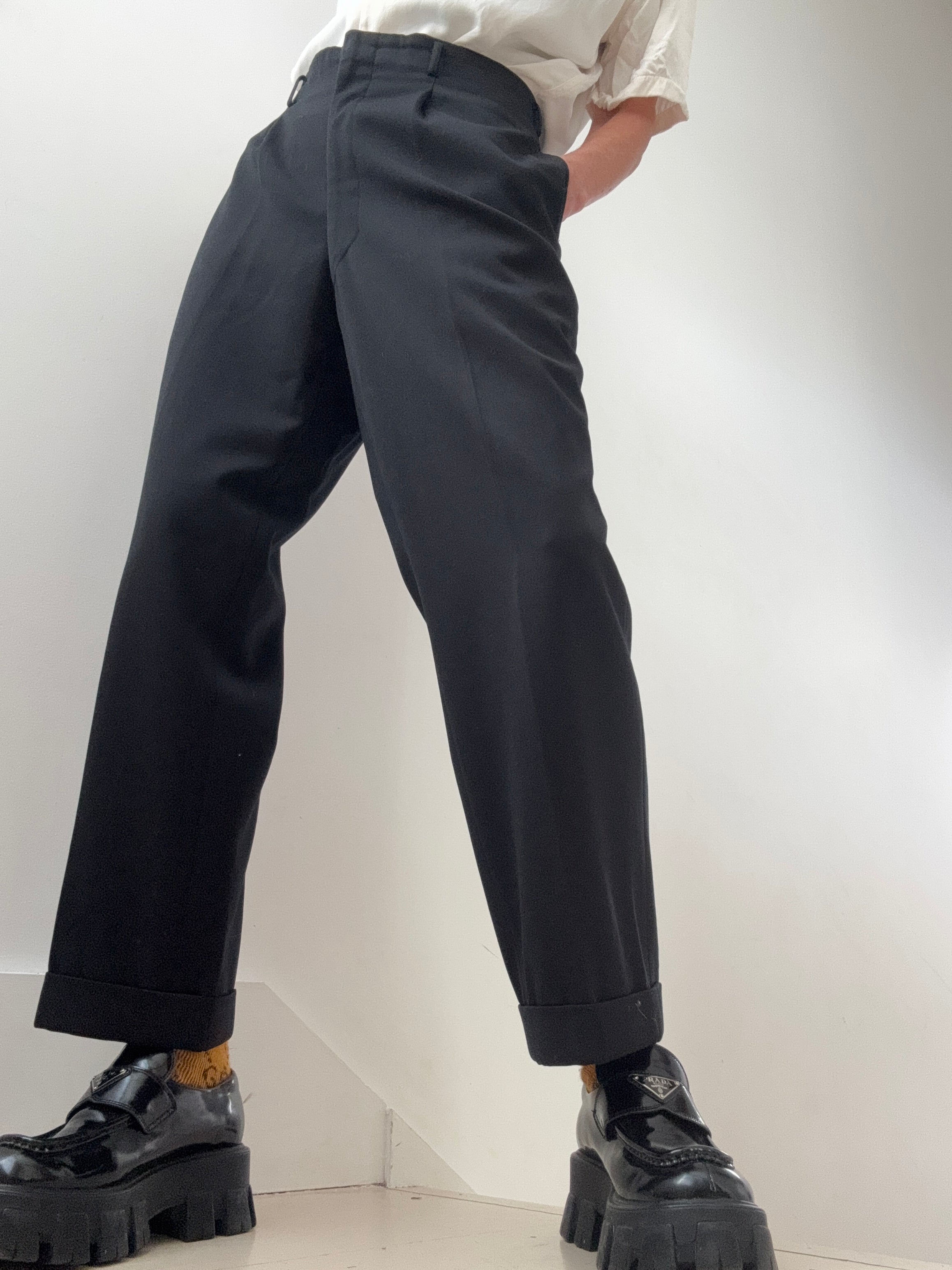 Future Nomads Pants Medium-Large Vintage Black Wool Pants