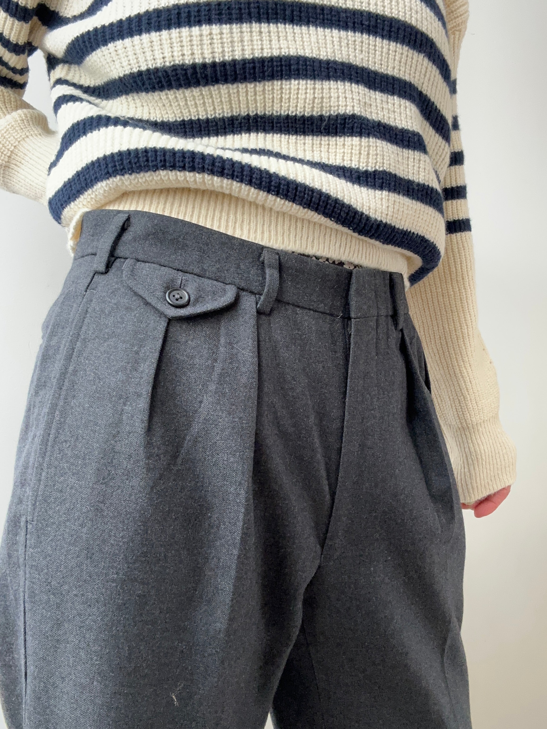 Wool Grey Vintage Pants | Jetsetbohemian