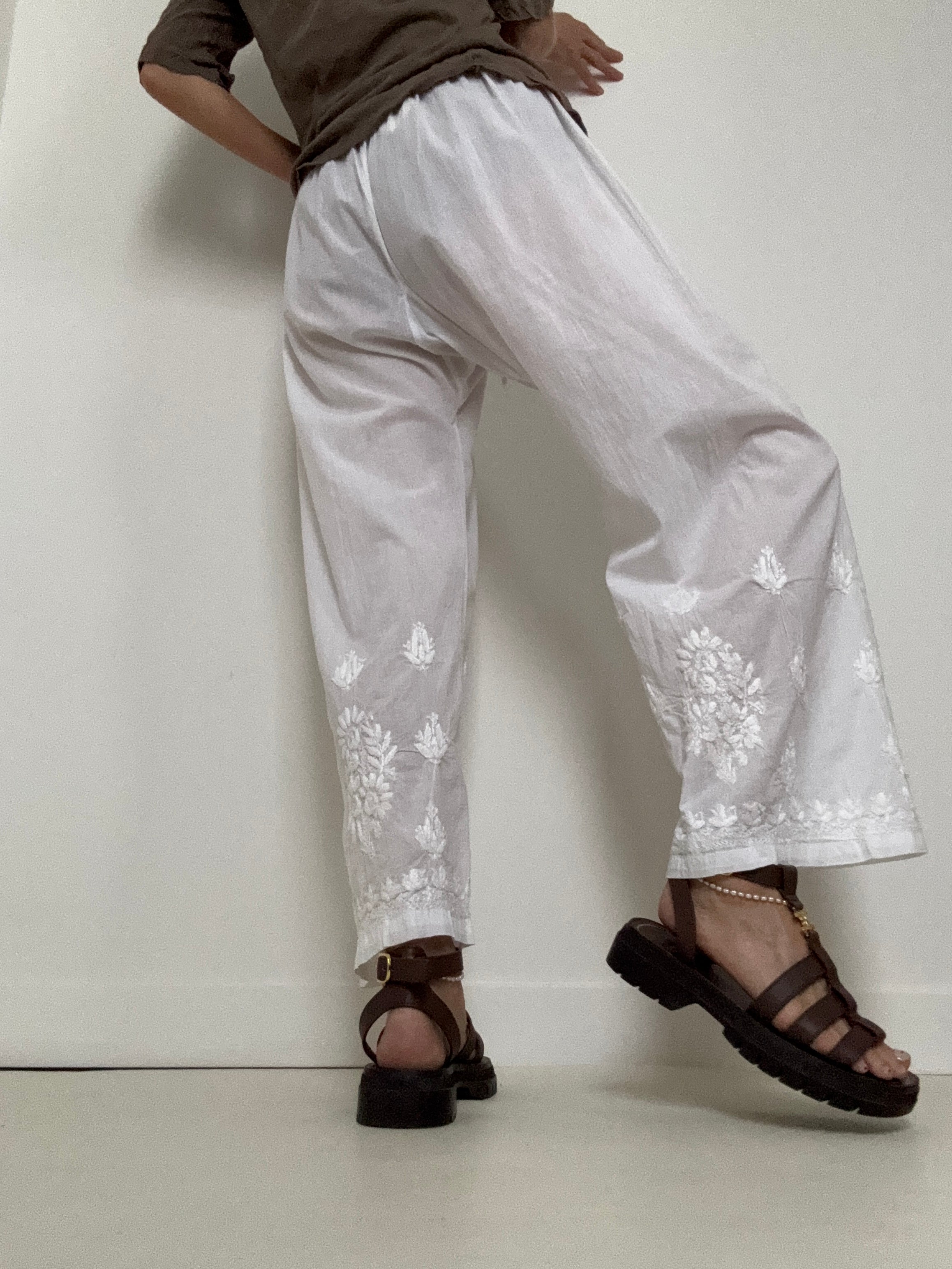 Future Nomads Pants One Size Cotton Embroidered Pants