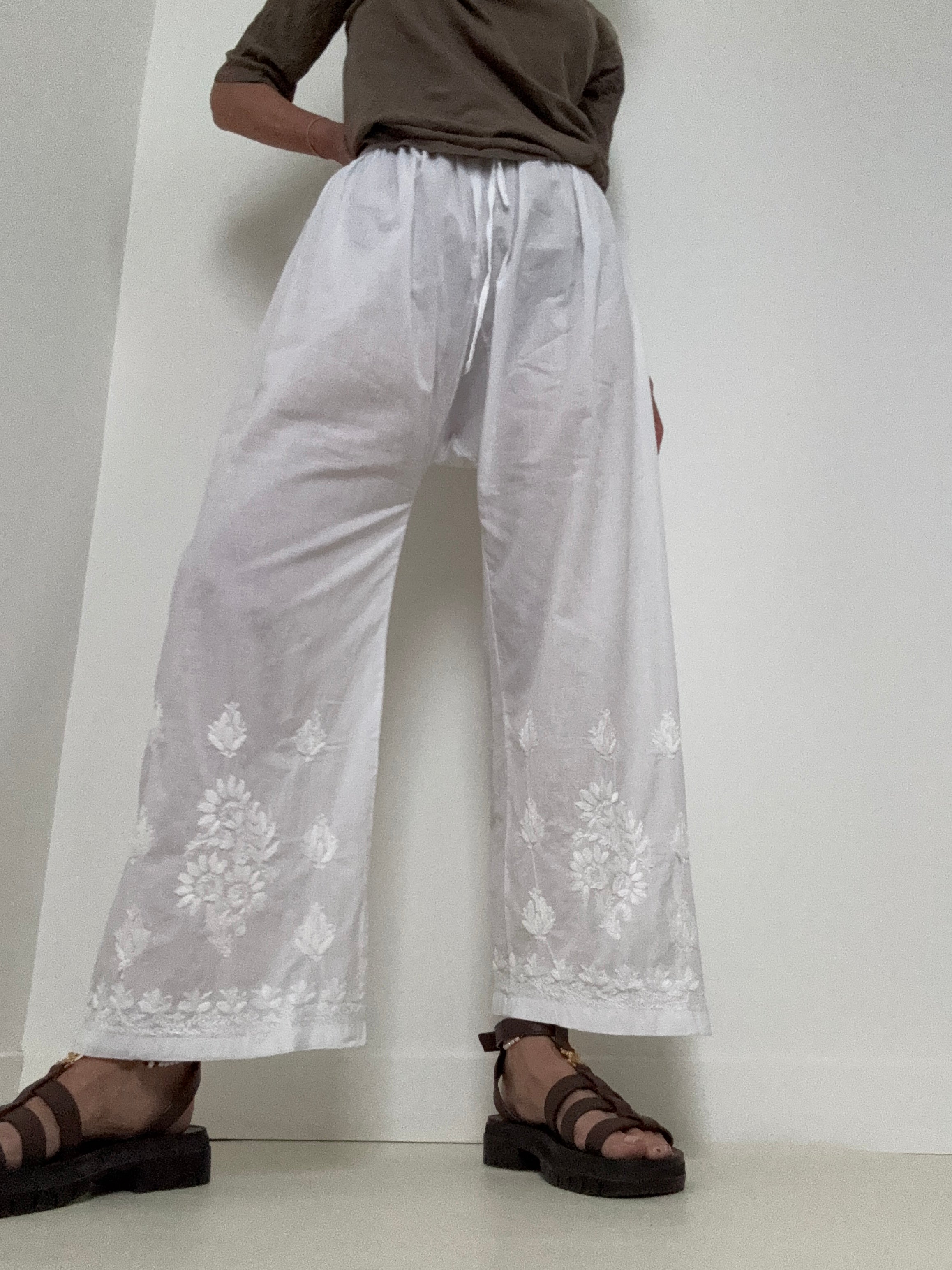 Future Nomads Pants One Size Cotton Embroidered Pants