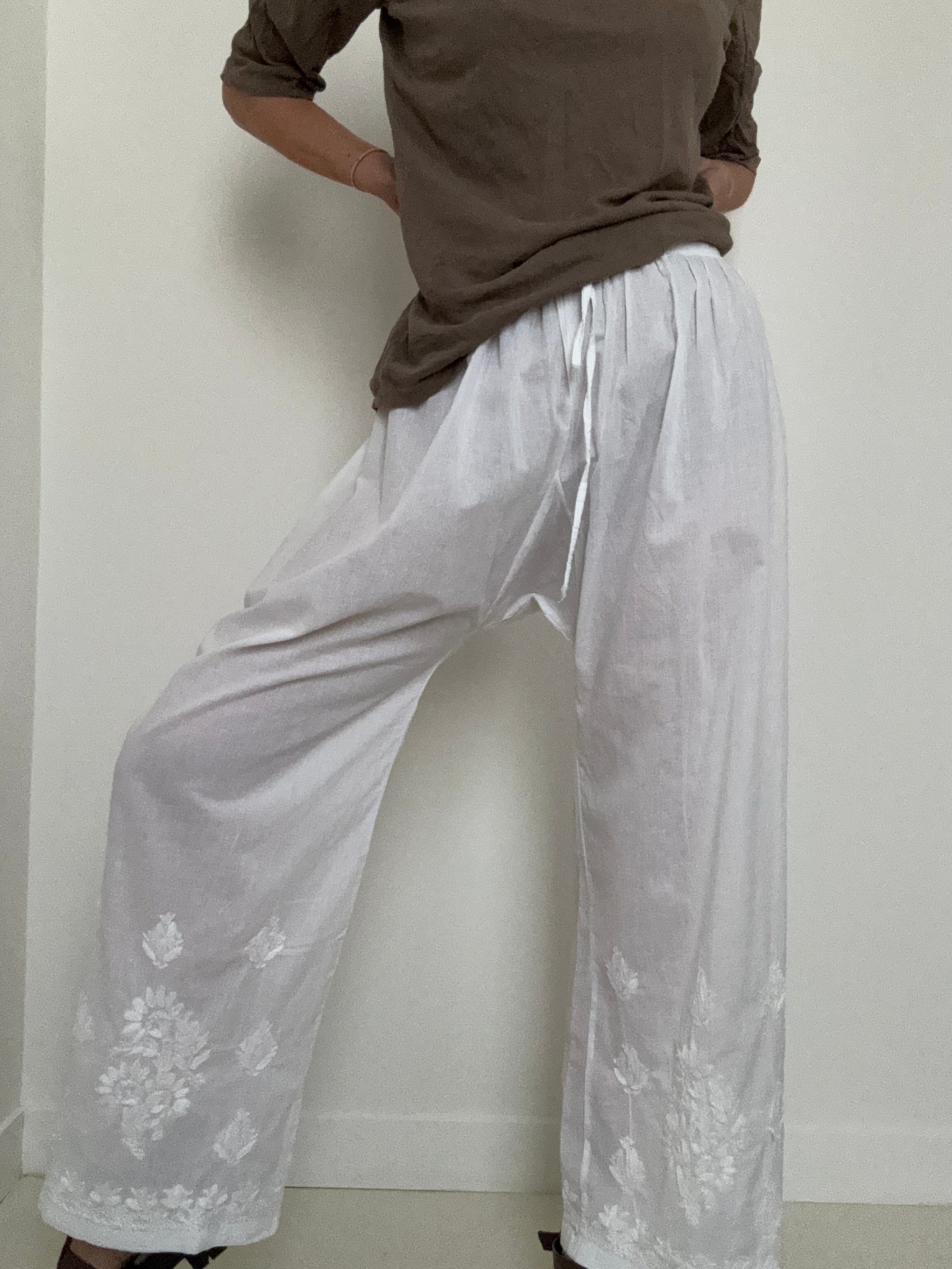 Future Nomads Pants One Size Cotton Embroidered Pants