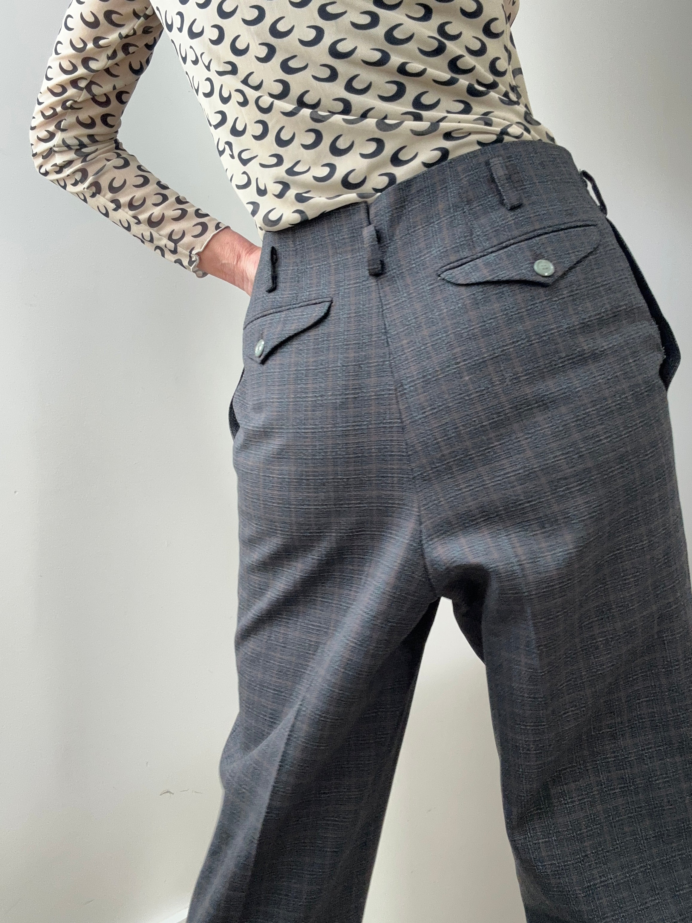 Future Nomads Pants Small-Med Fine Large Check Vintage Pants