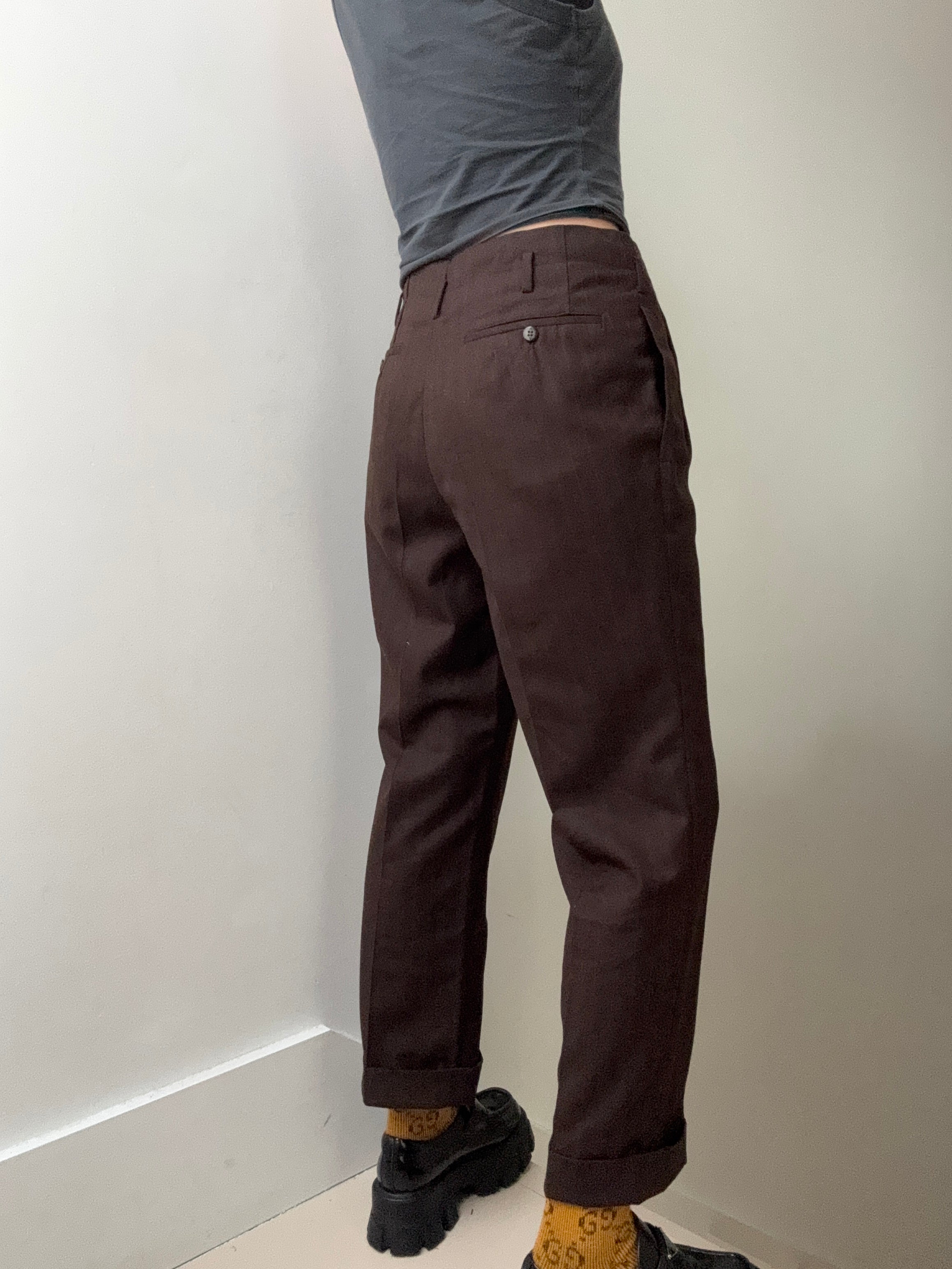 Vintage Chocolate Pants With Red Stripe | Pants