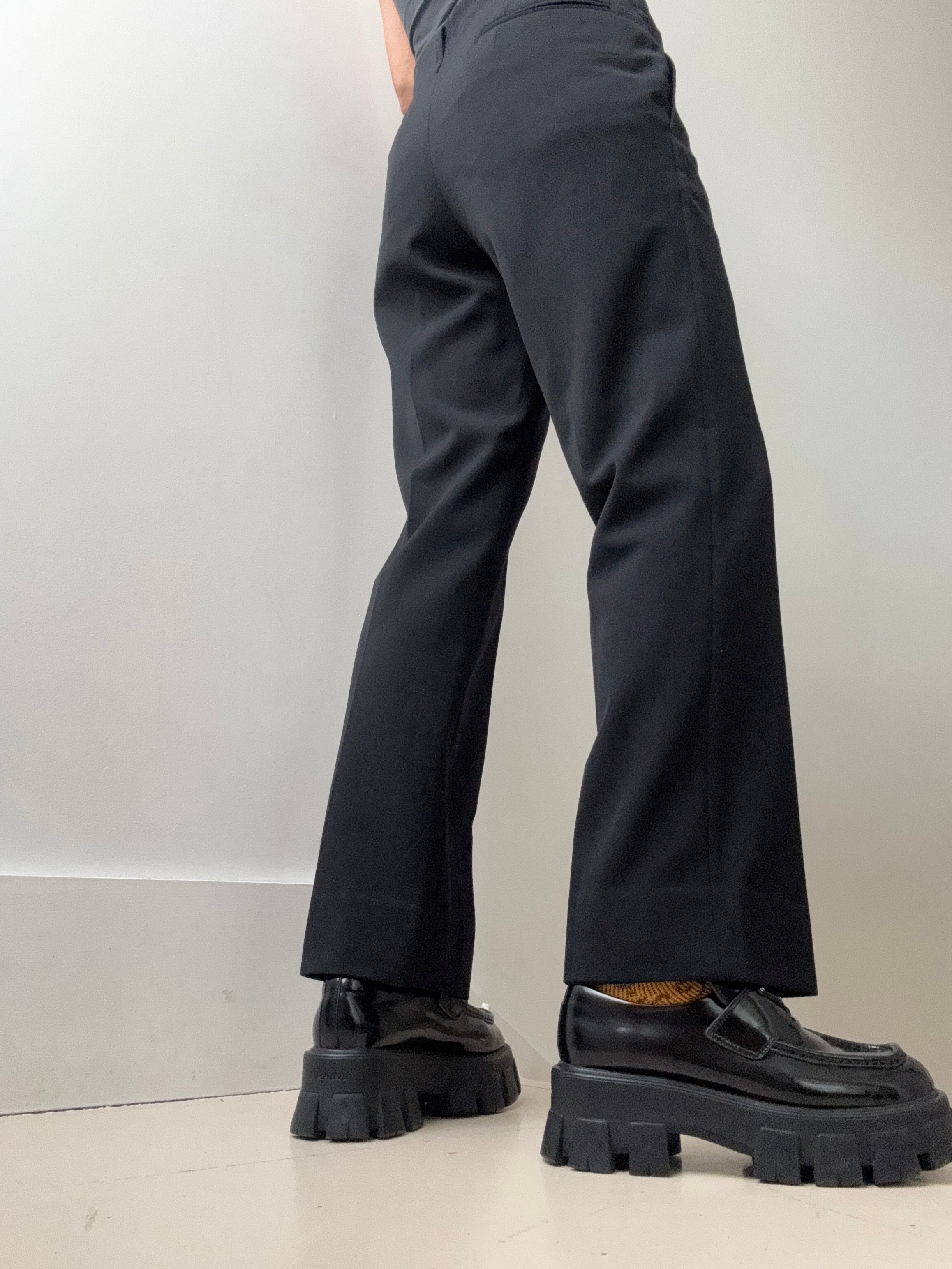 Vintage Crisp Black Wool Pants | Pants