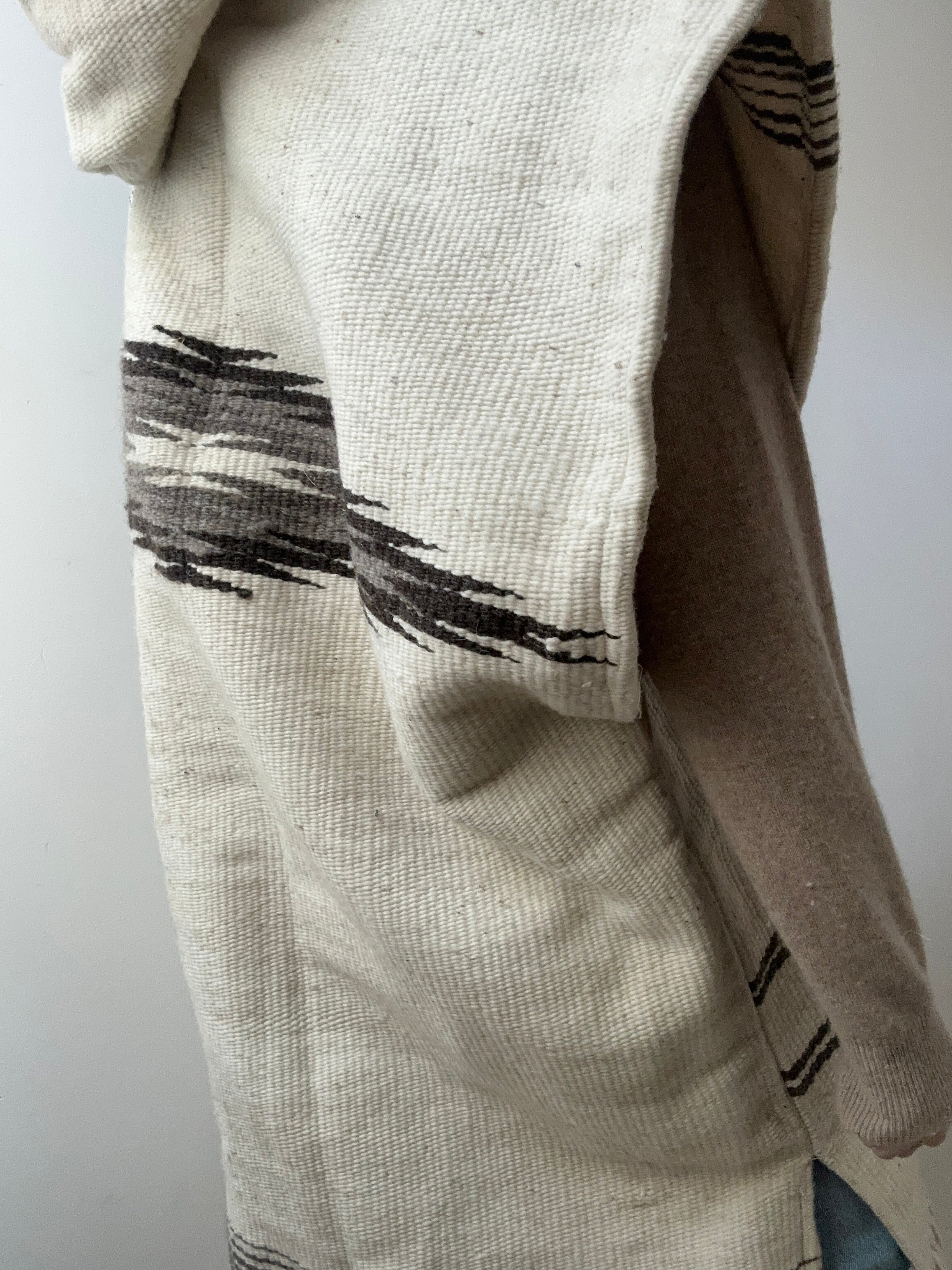 Future Nomads Ponchos Cream Wool Mexican Poncho