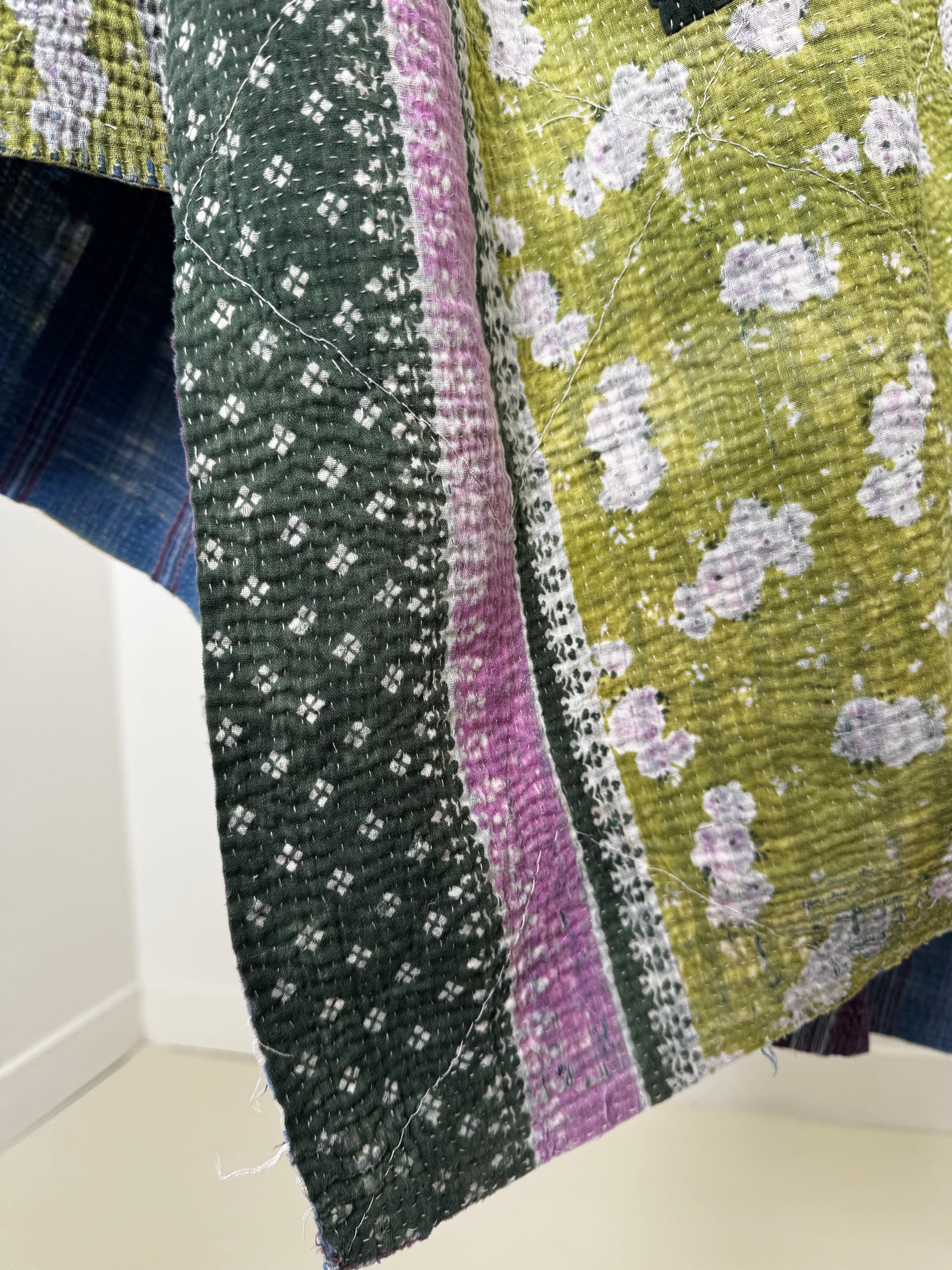 Kantha Quilt Green Floral | Quilts
