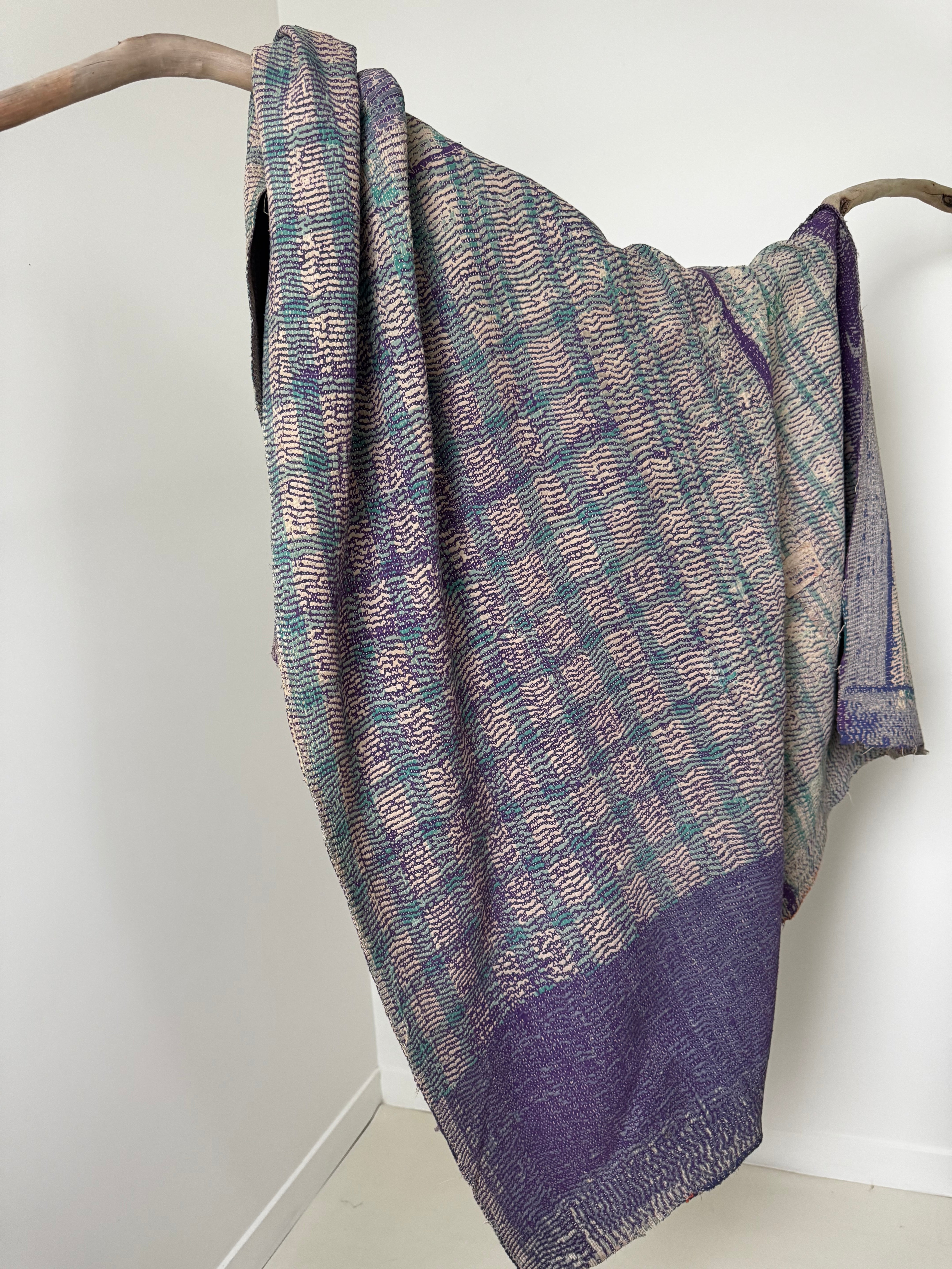 Future Nomads Quilts Multi Kantha Quilt Purple