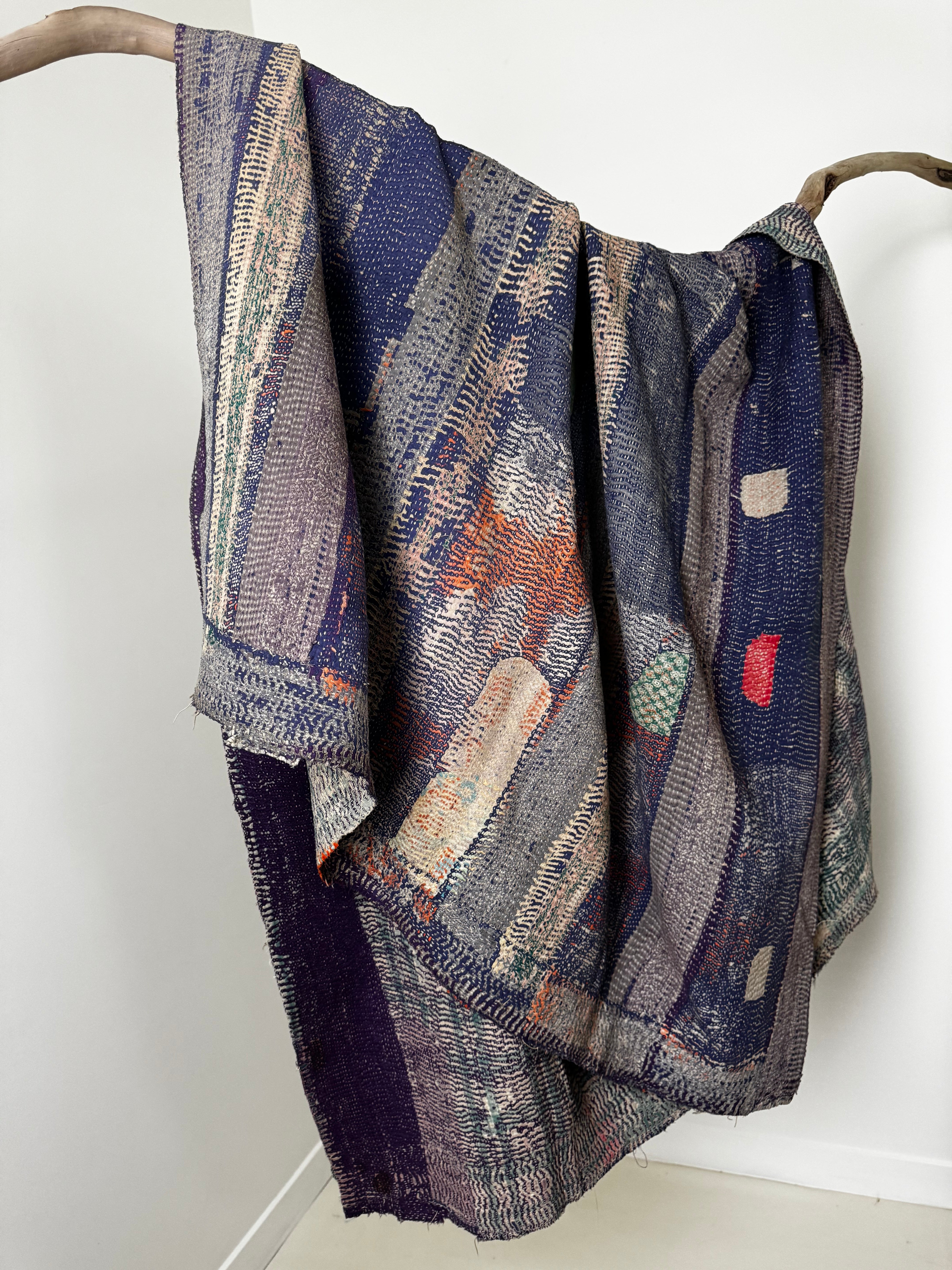 Future Nomads Quilts Multi Kantha Quilt Purple