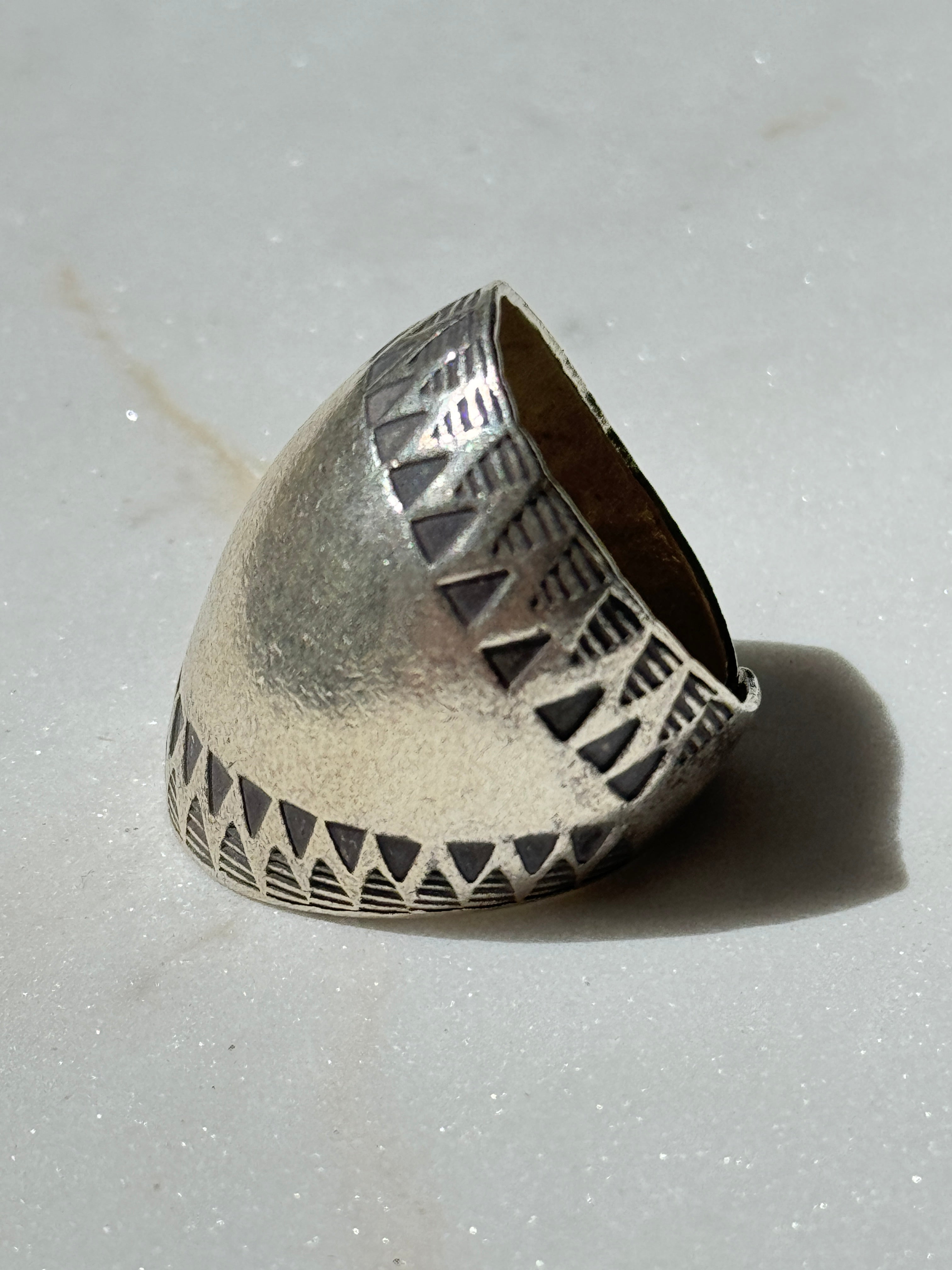 Future Nomads Rings Silver Embossed Wrap Dome Ring
