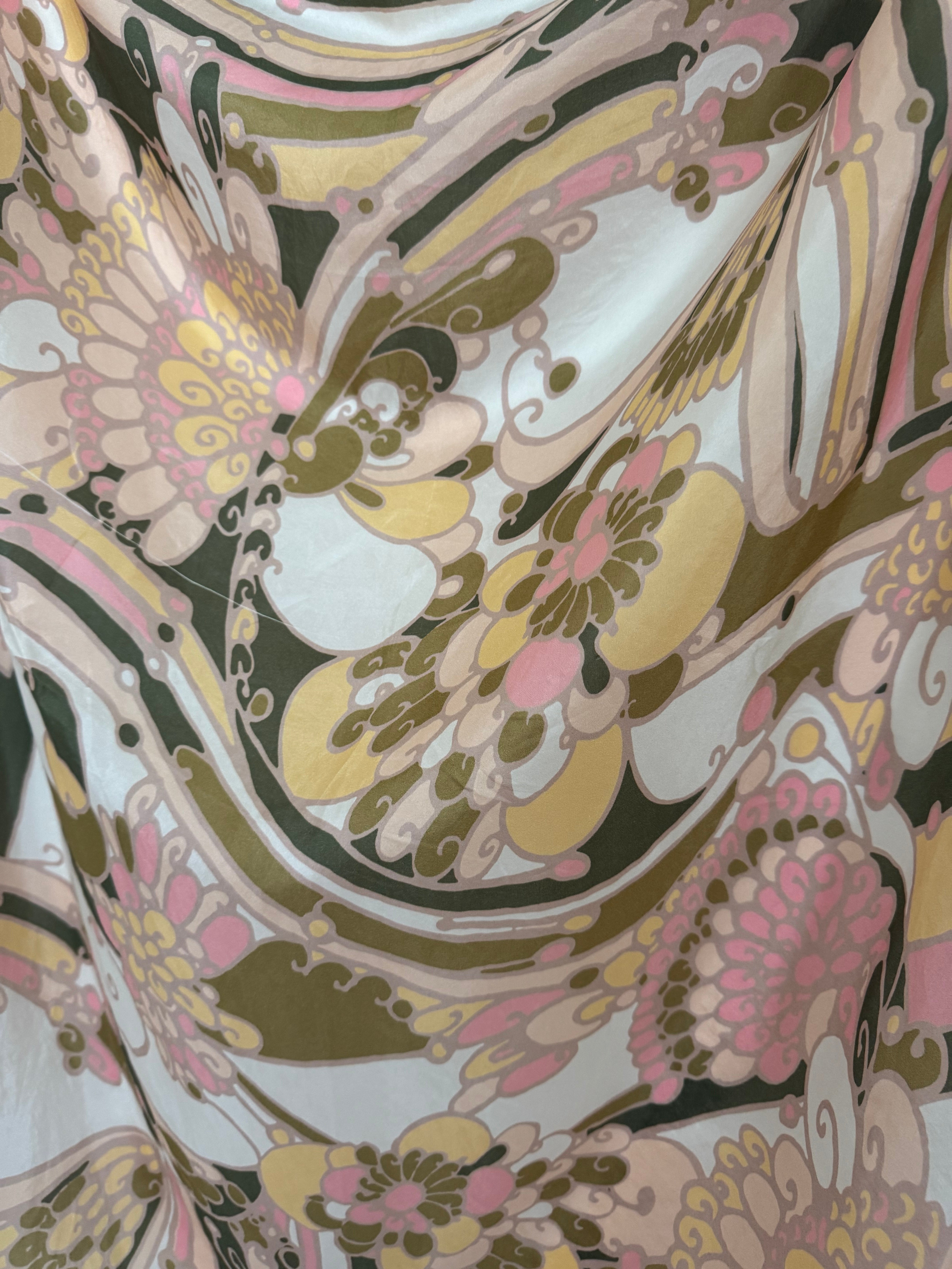 Floral Pastel Silk Scarf | Scarves