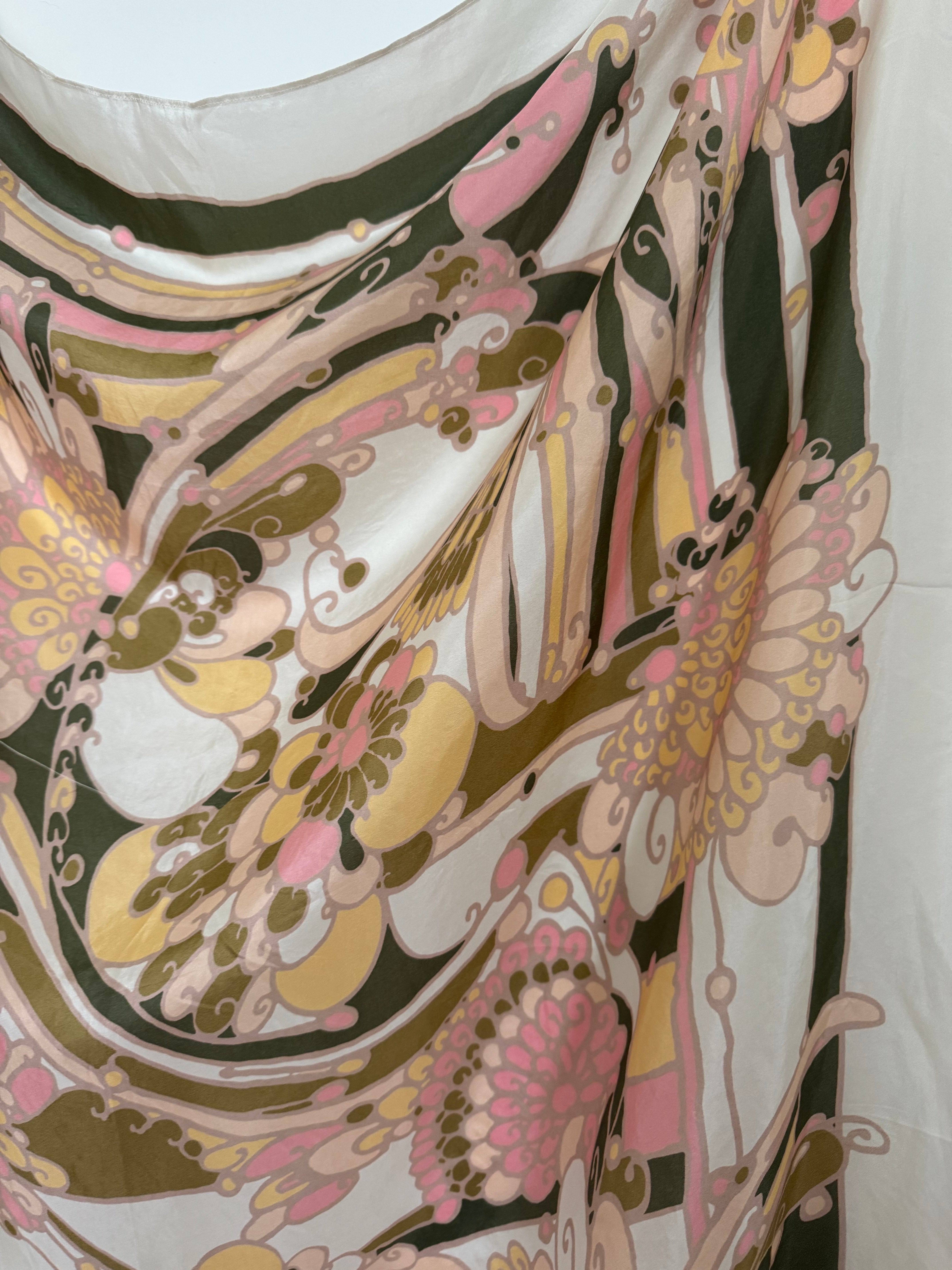 Floral Pastel Silk Scarf | Scarves