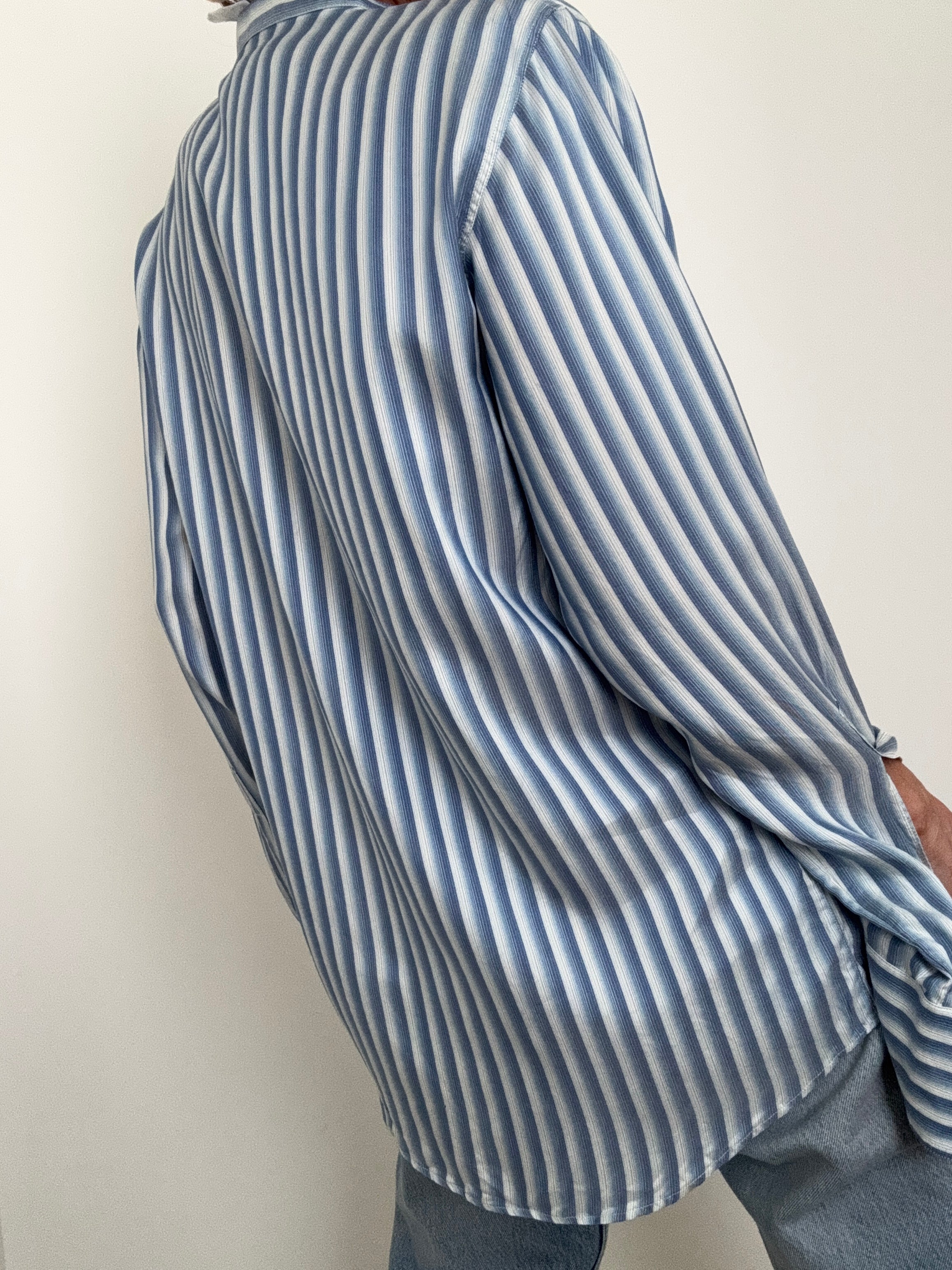 Future Nomads Shirts Medium Istante Silk Pin Tuck Shirt