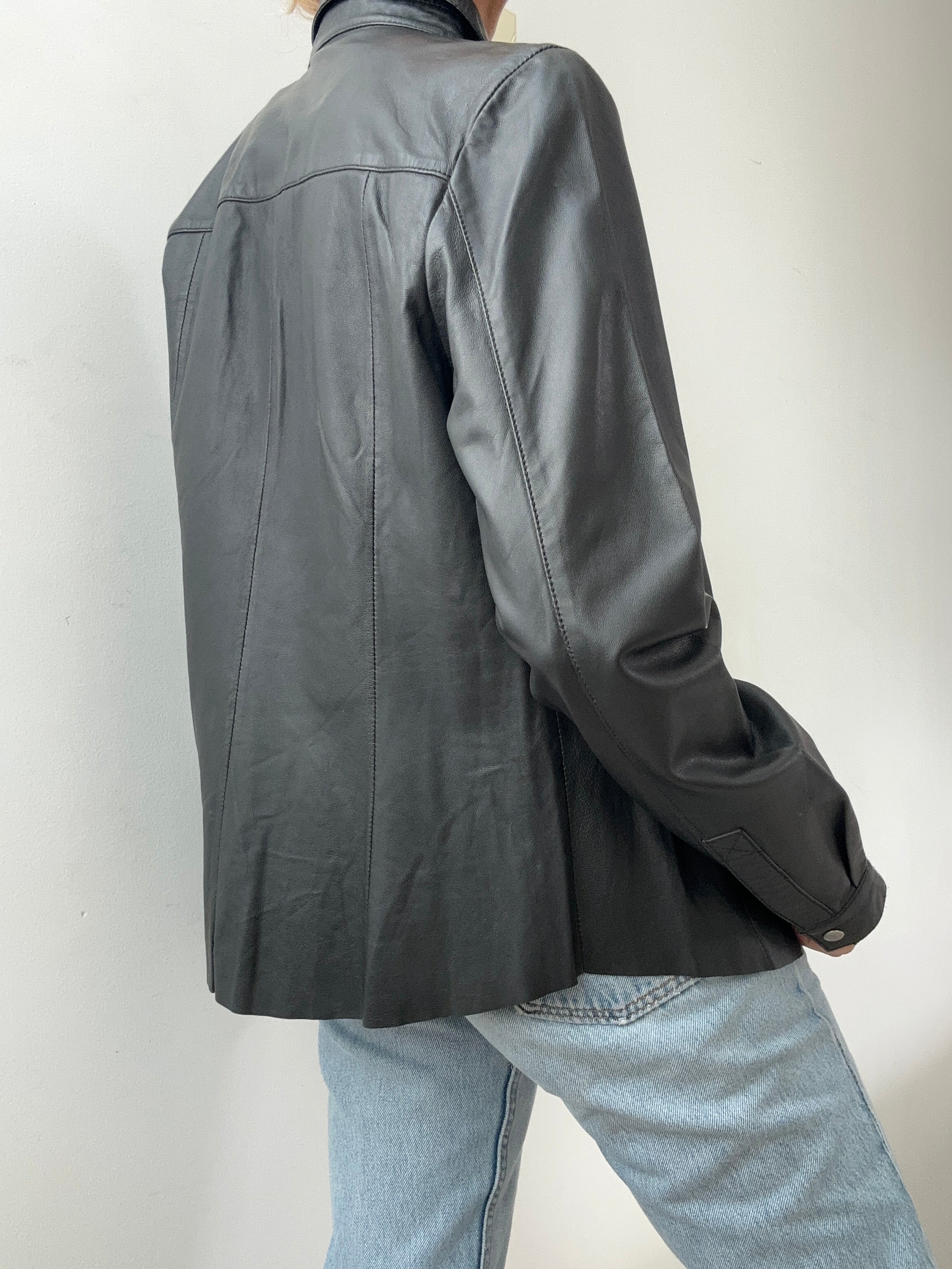 Future Nomads Shirts XSmall-Small Vintage Leather Shirt Black