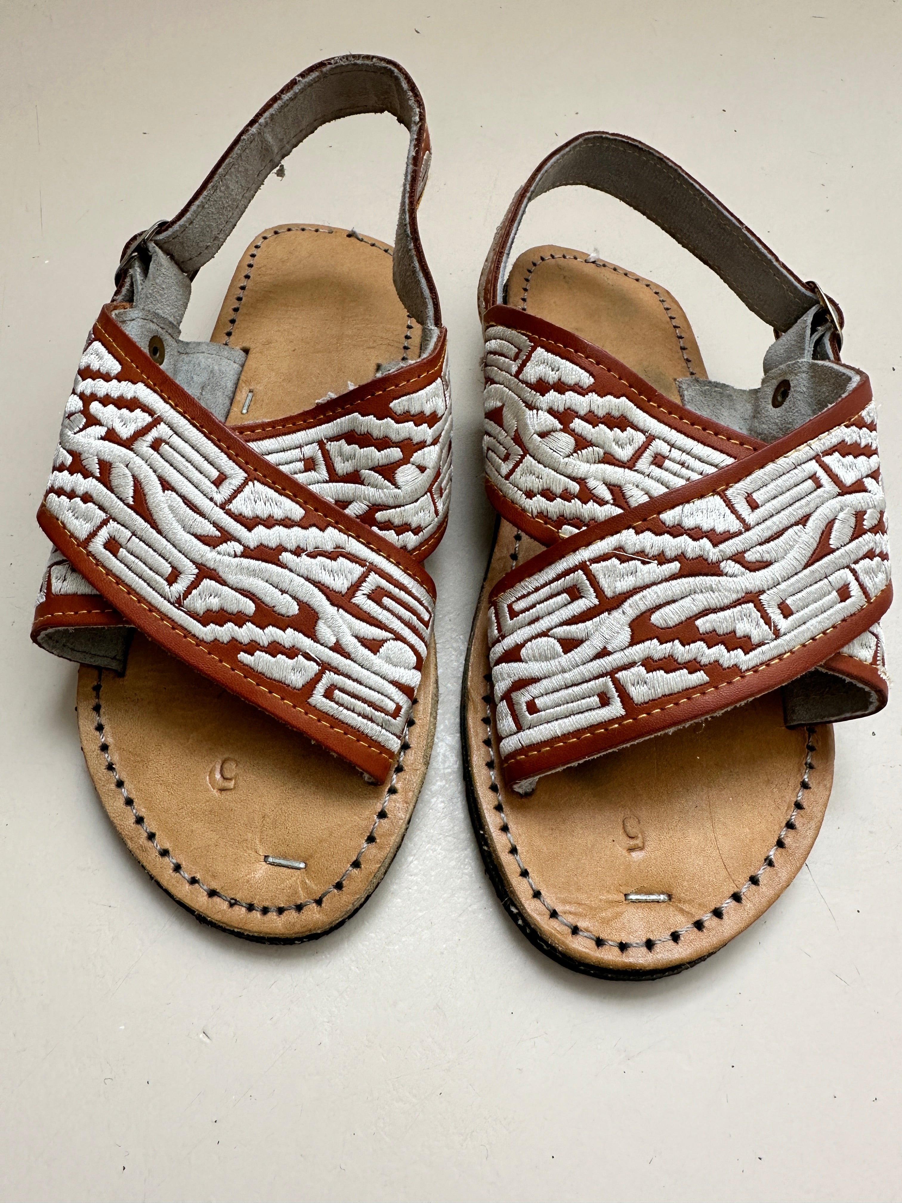 Future Nomads Shoes Embroidered Brown Sandal