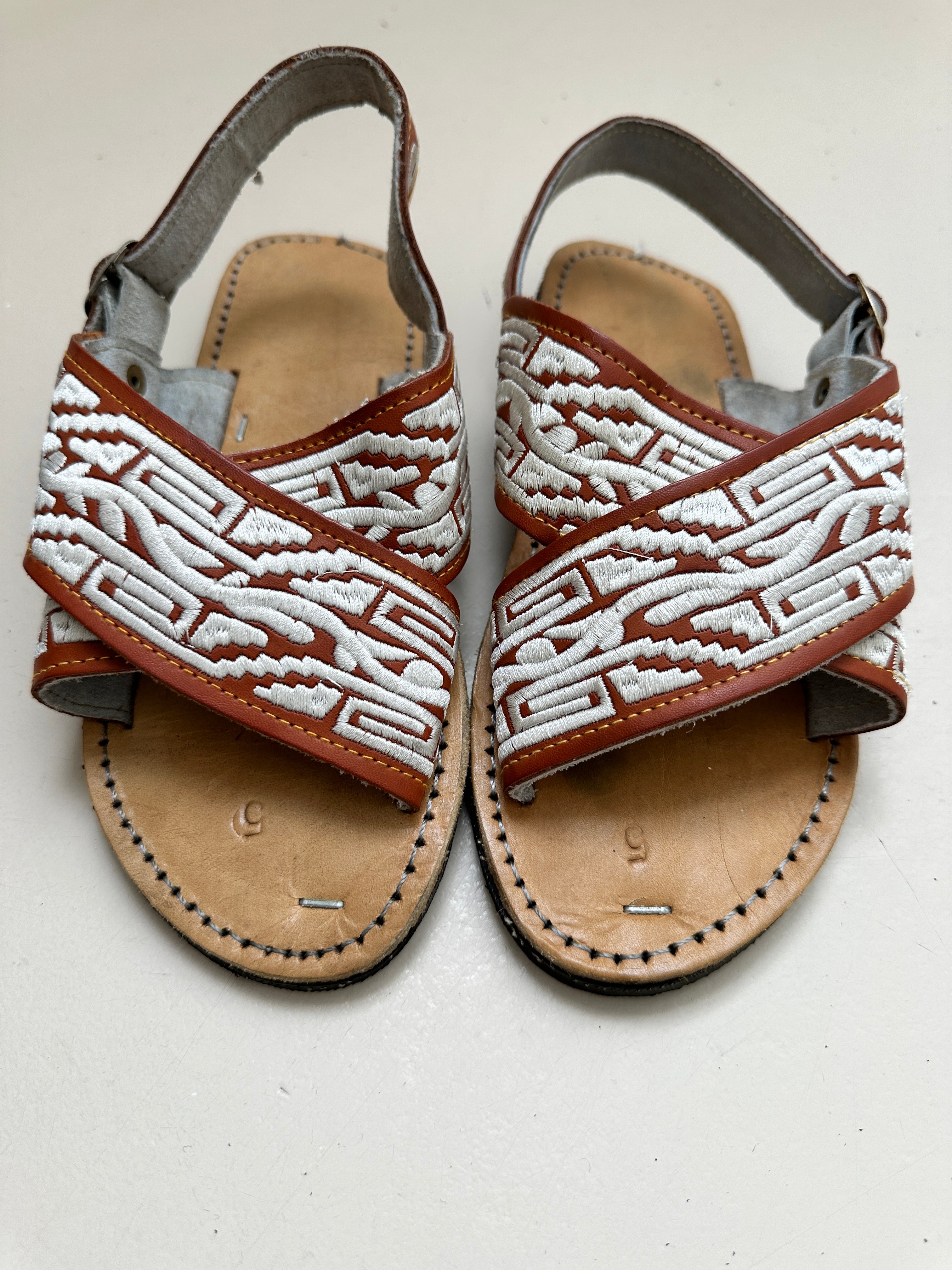 Future Nomads Shoes Embroidered Brown Sandal