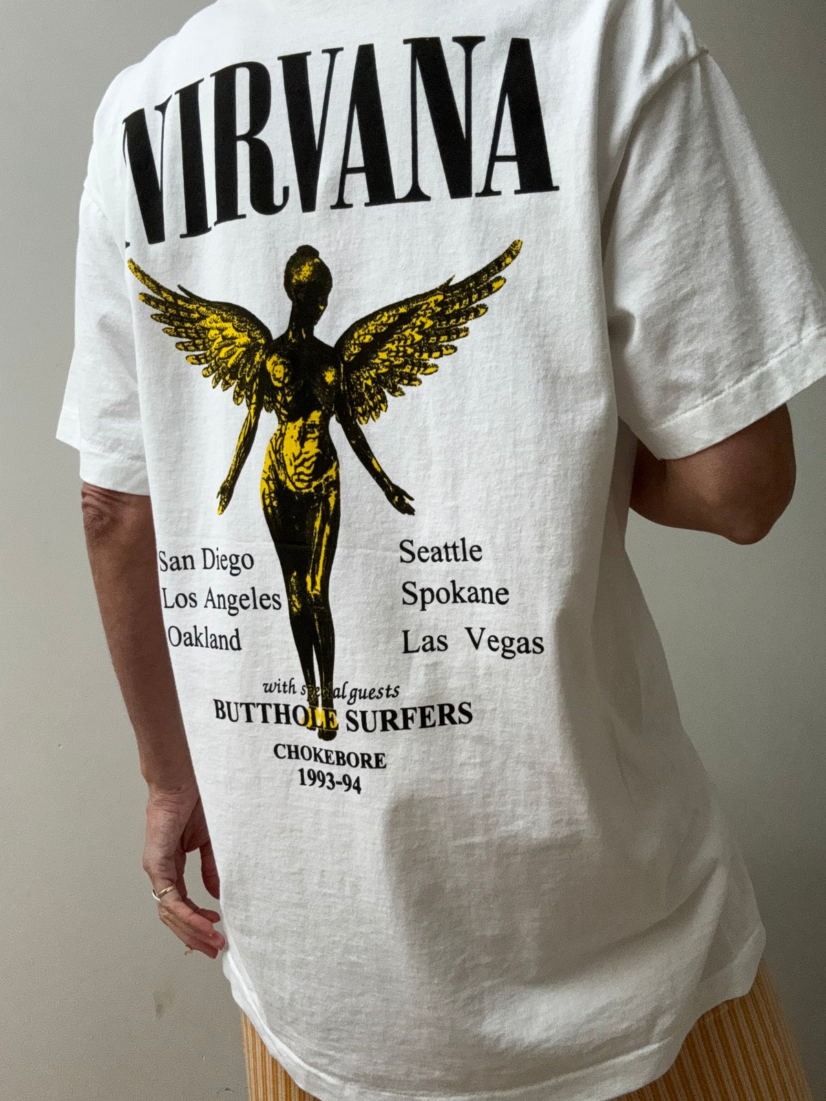 Nirvana Face Vintage Style Tee White