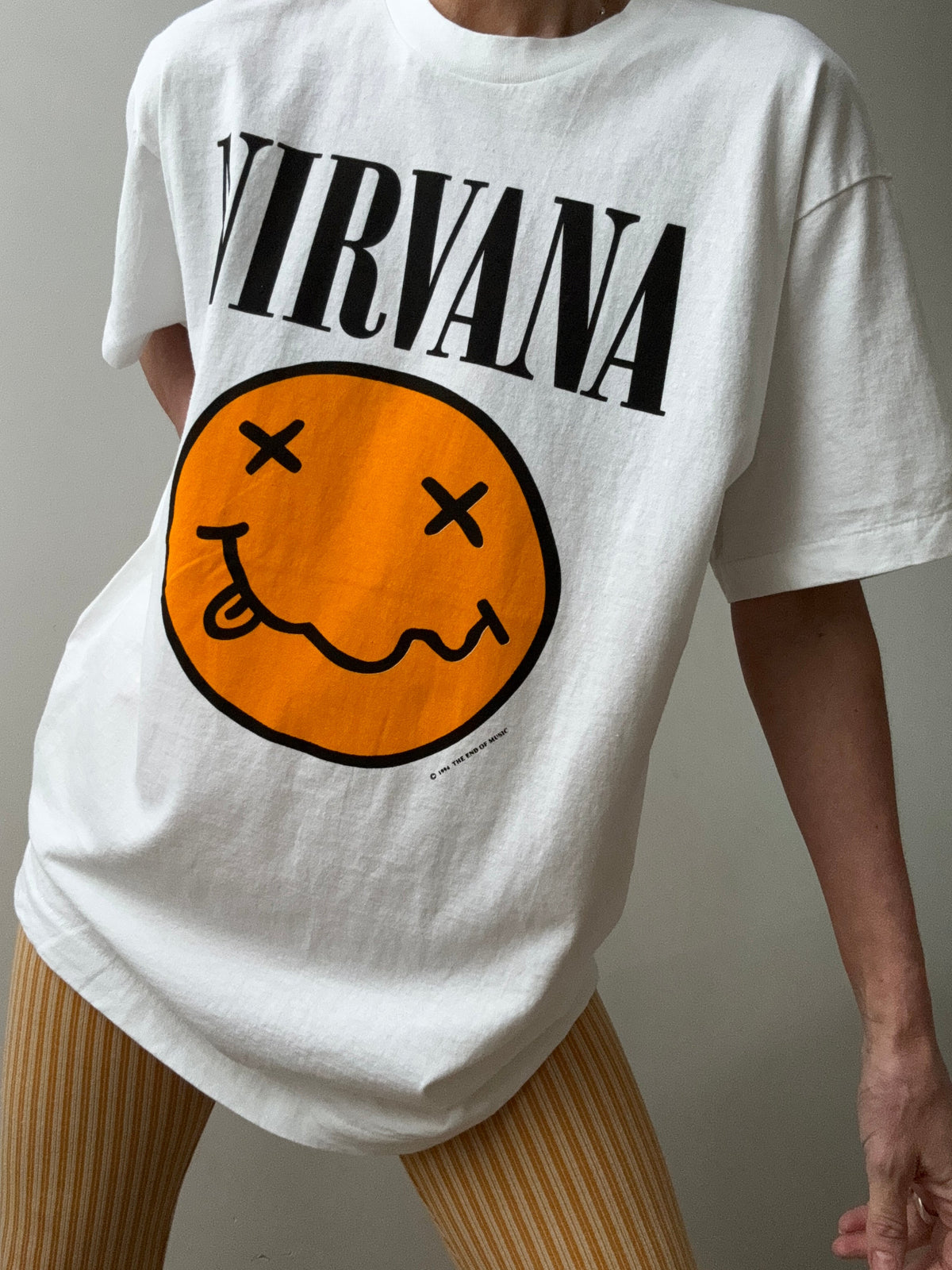 Nirvana Face Vintage Style Tee White