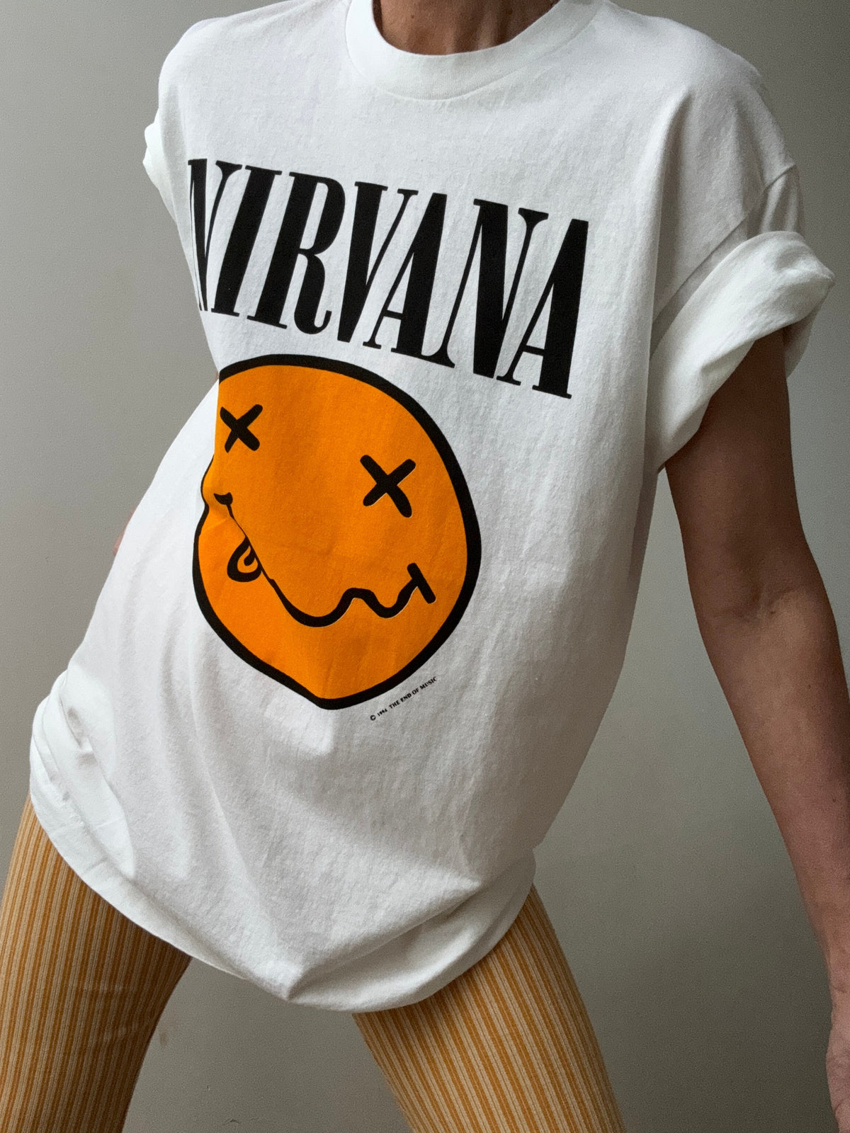 Nirvana Face Vintage Style Tee White