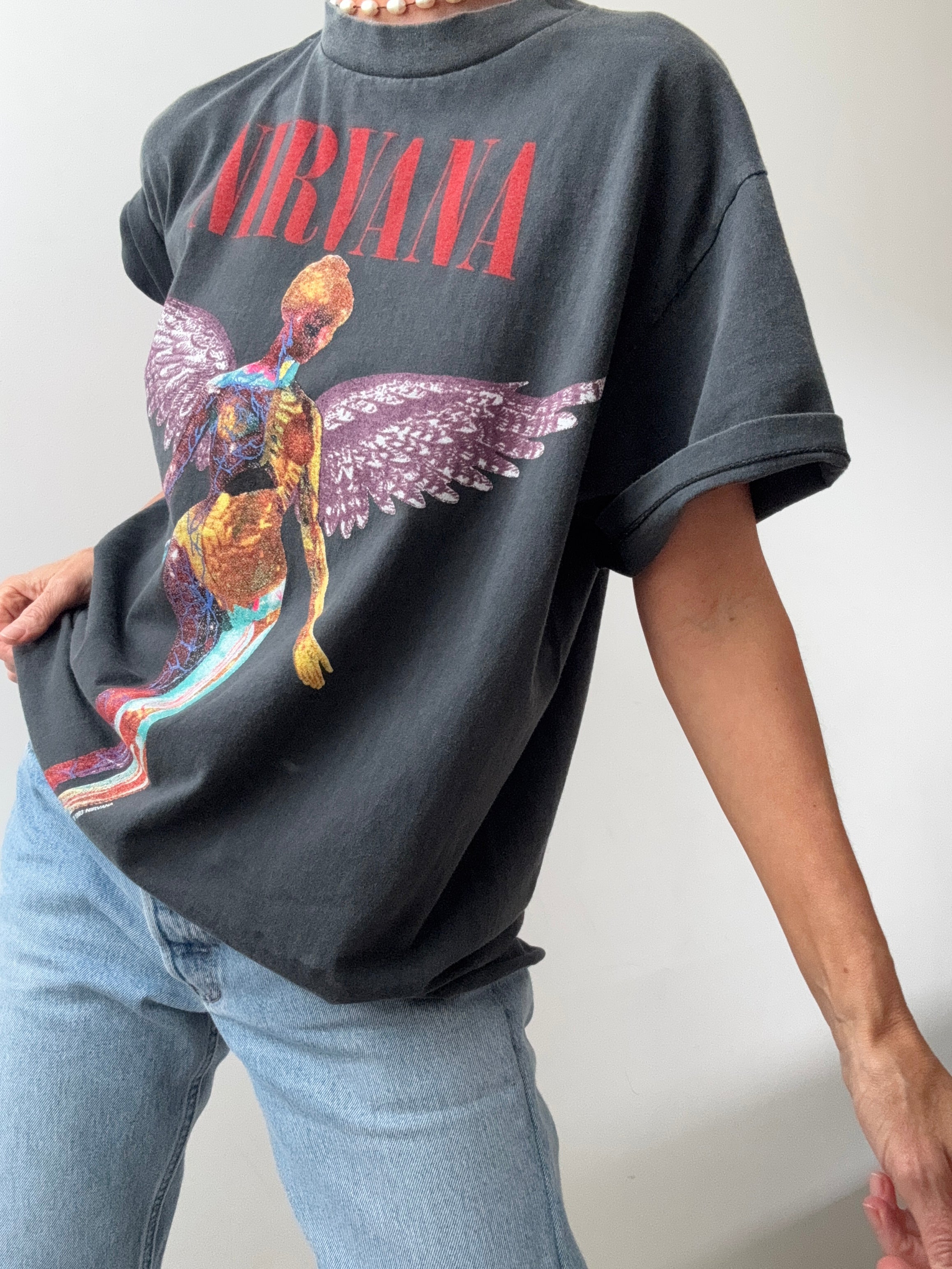 Future Nomads Tops Vintage Style Tee Nirvana Black 22