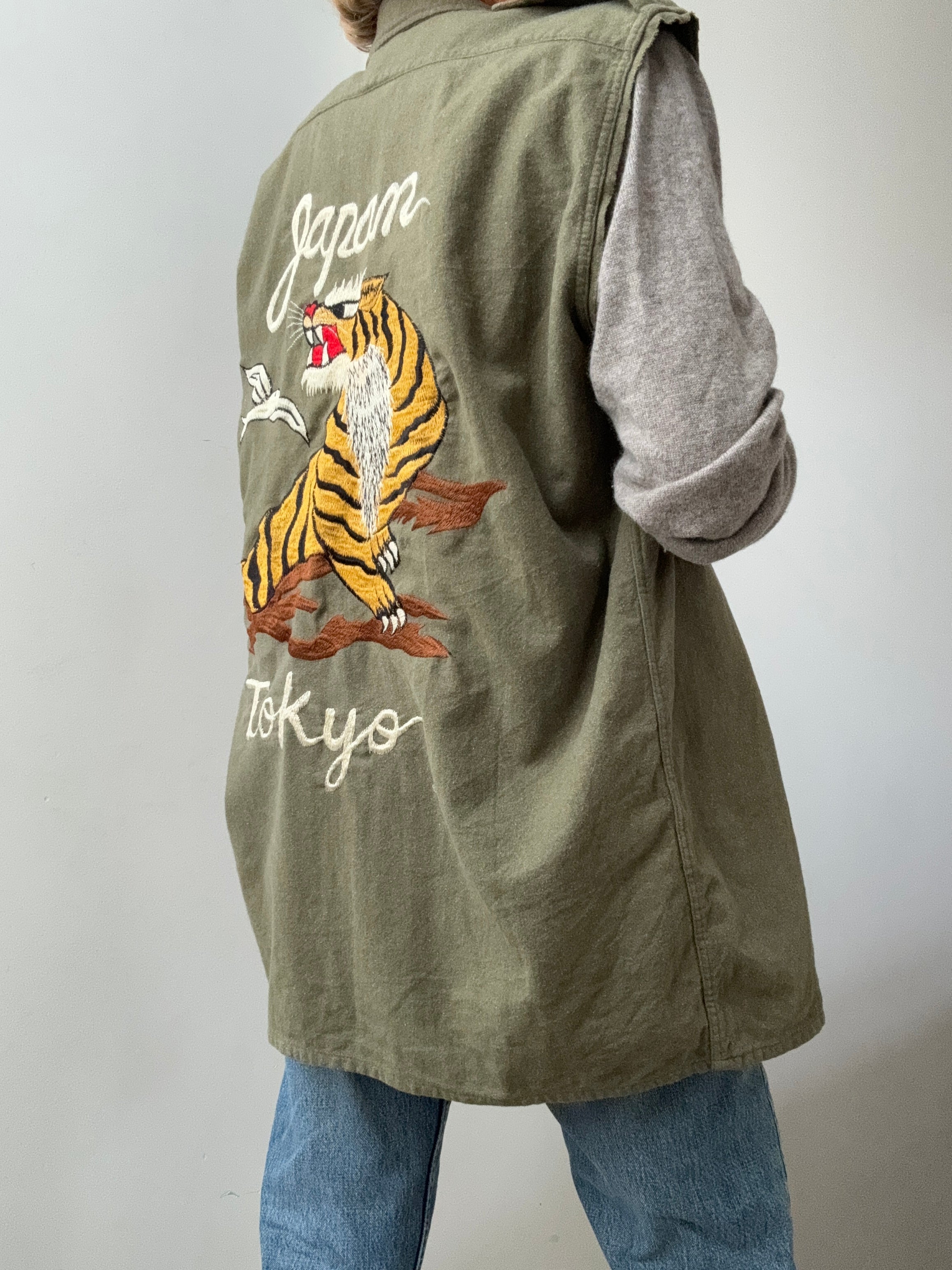 Future Nomads Vests Large Japanese Embroidered Army Vest