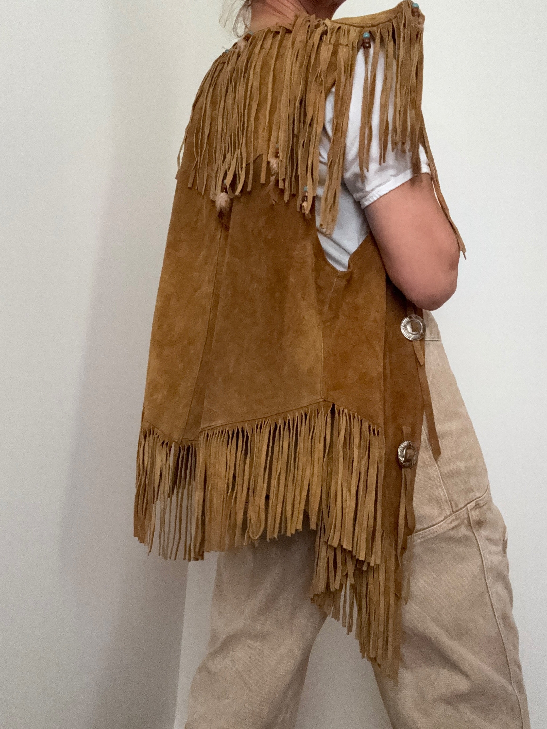 Tabinos Suede Tassel Vest | Vests