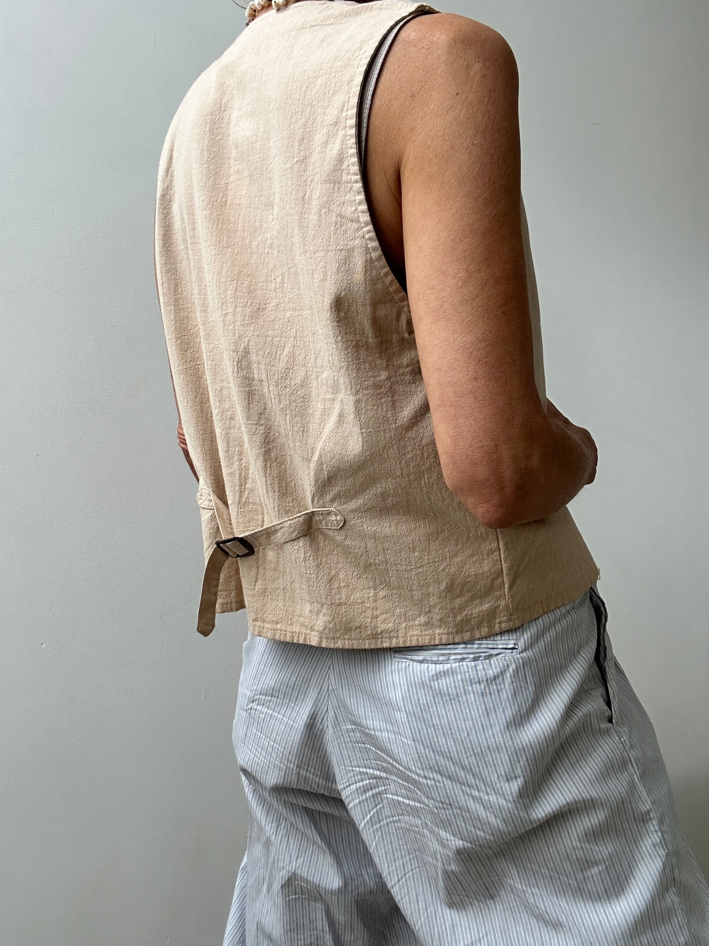 Future Nomads Vests Medium-Large Vintage Cotton Vest Apricot