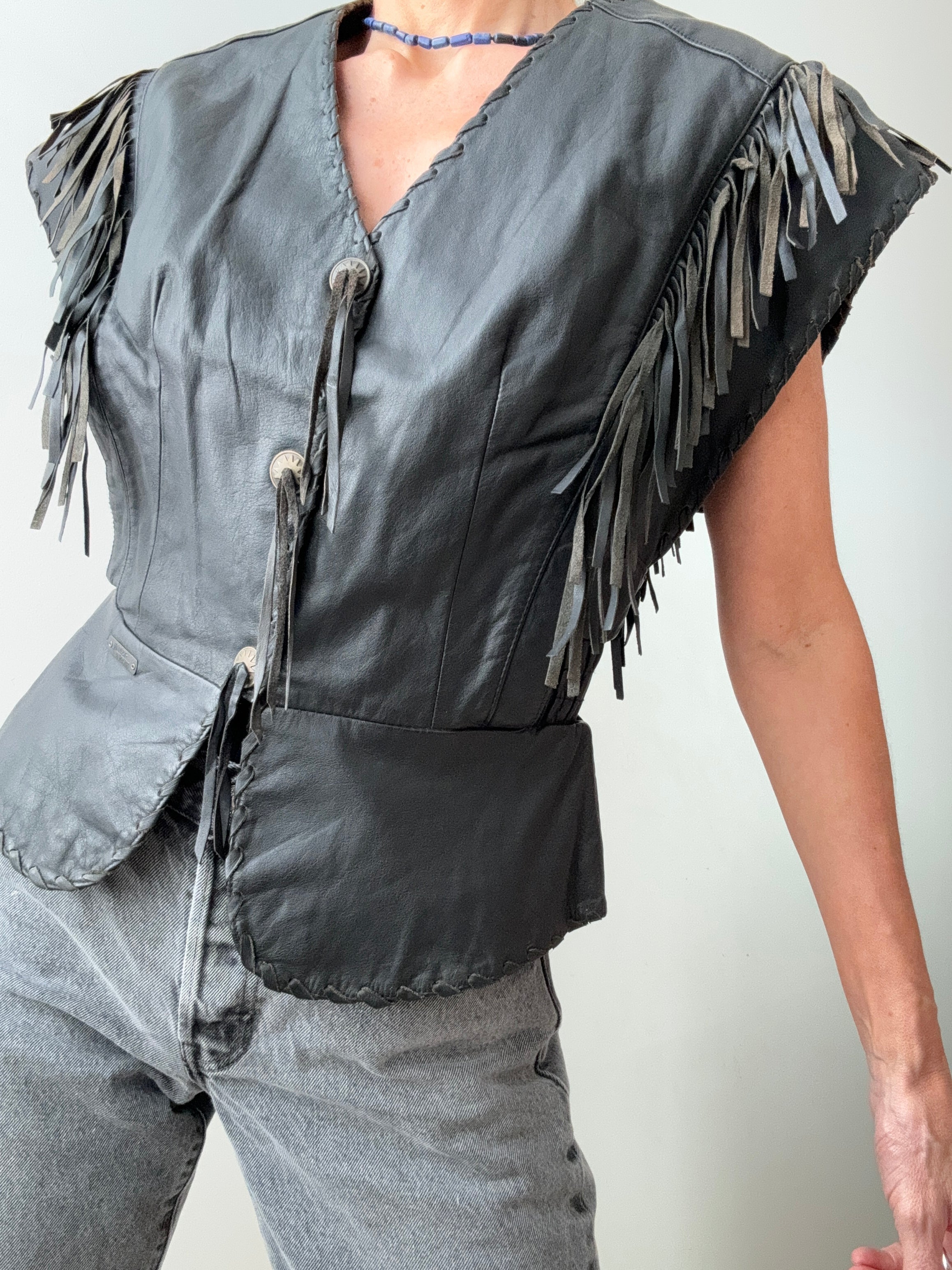 Vintage Harley Davidson Leather Vest. | Vests