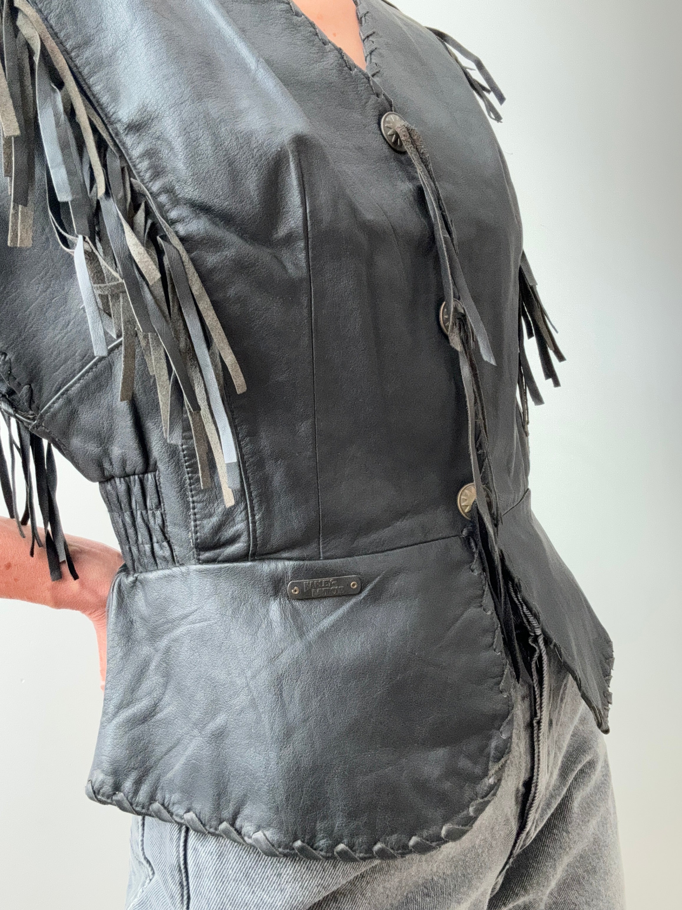 Vintage Harley Davidson Leather Vest. | Vests