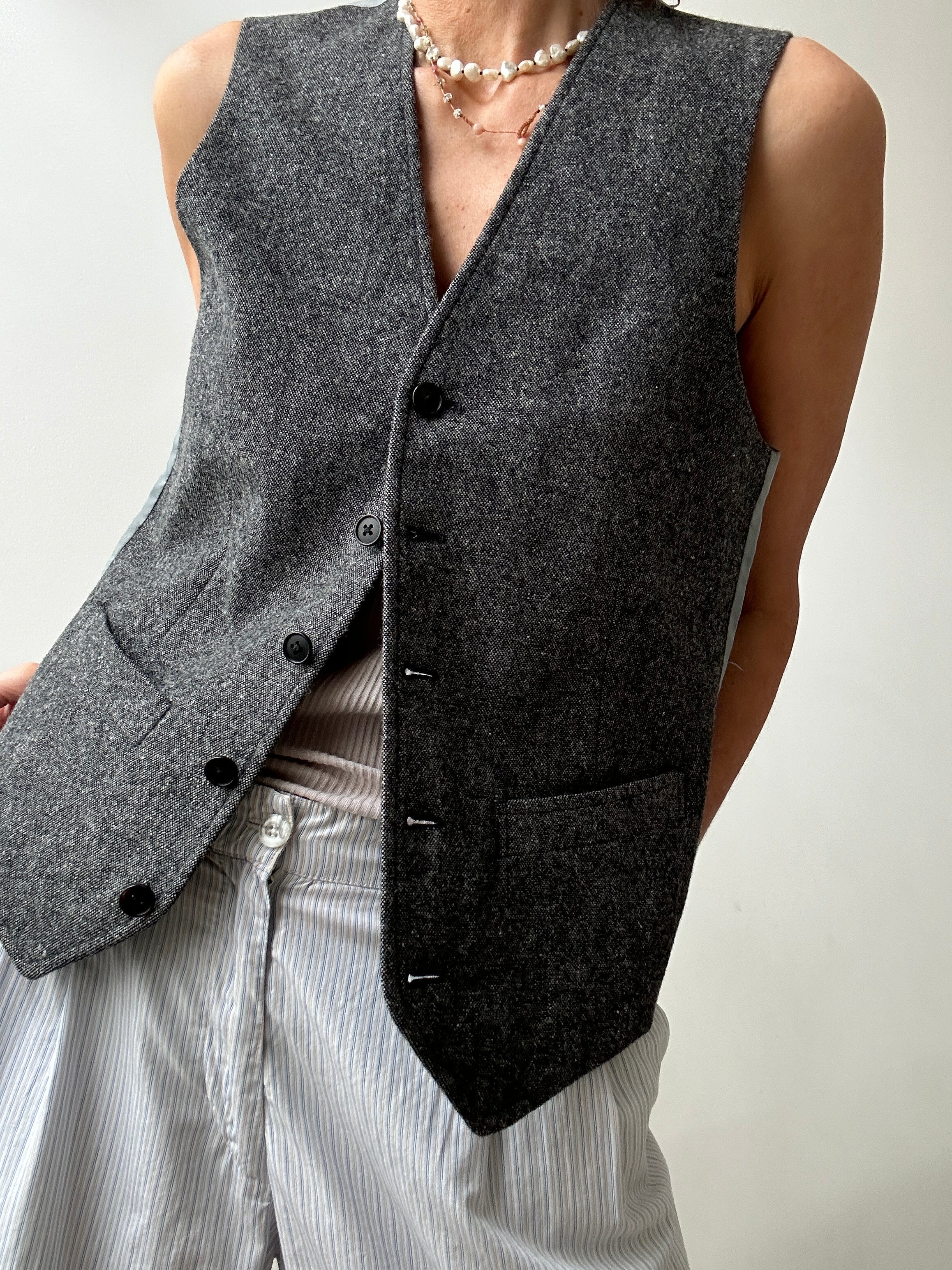 Vintage tweed sale vest