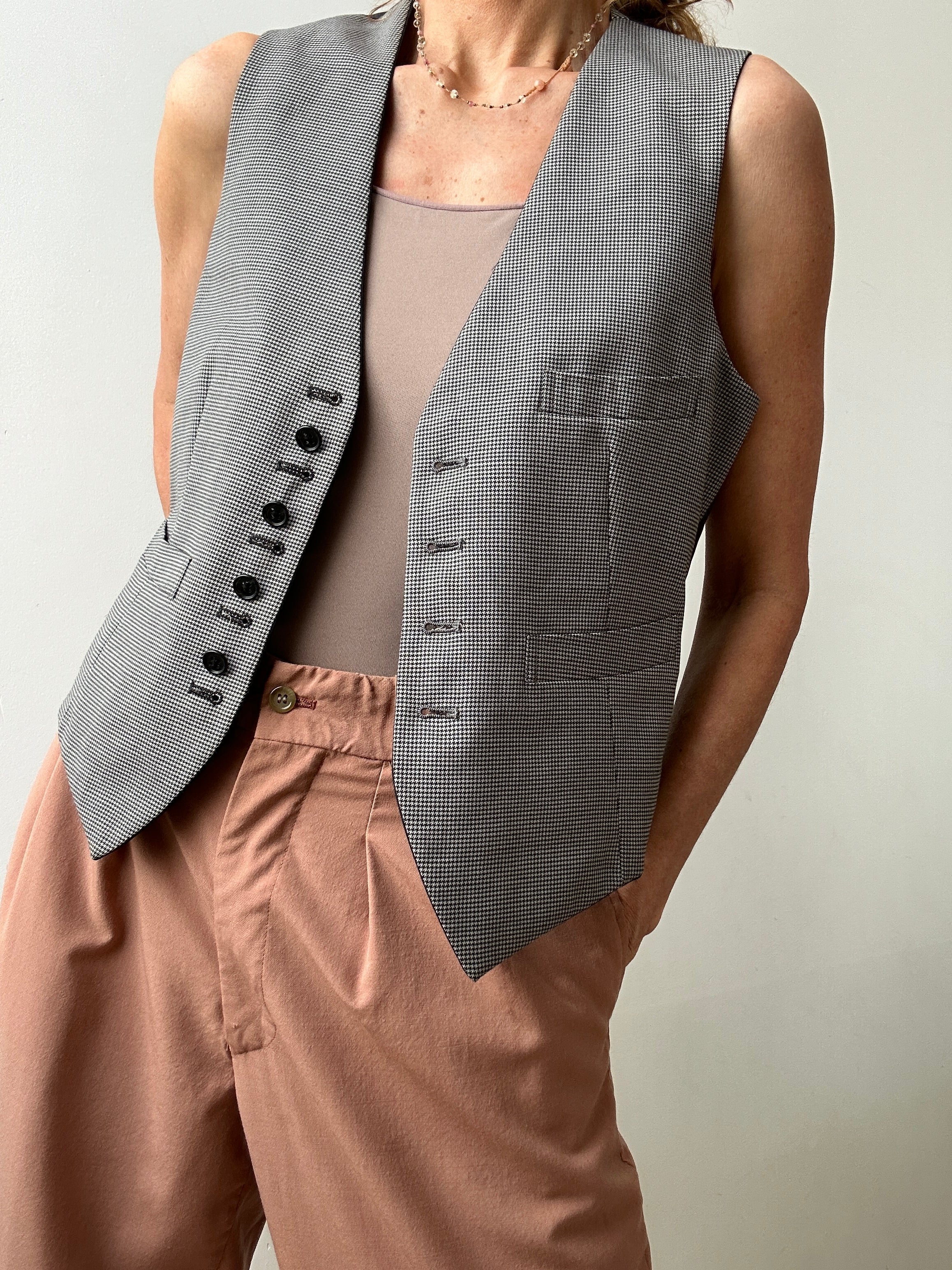 Future Nomads Vests Medium Vintage Suit Vest Mini Houndstooth