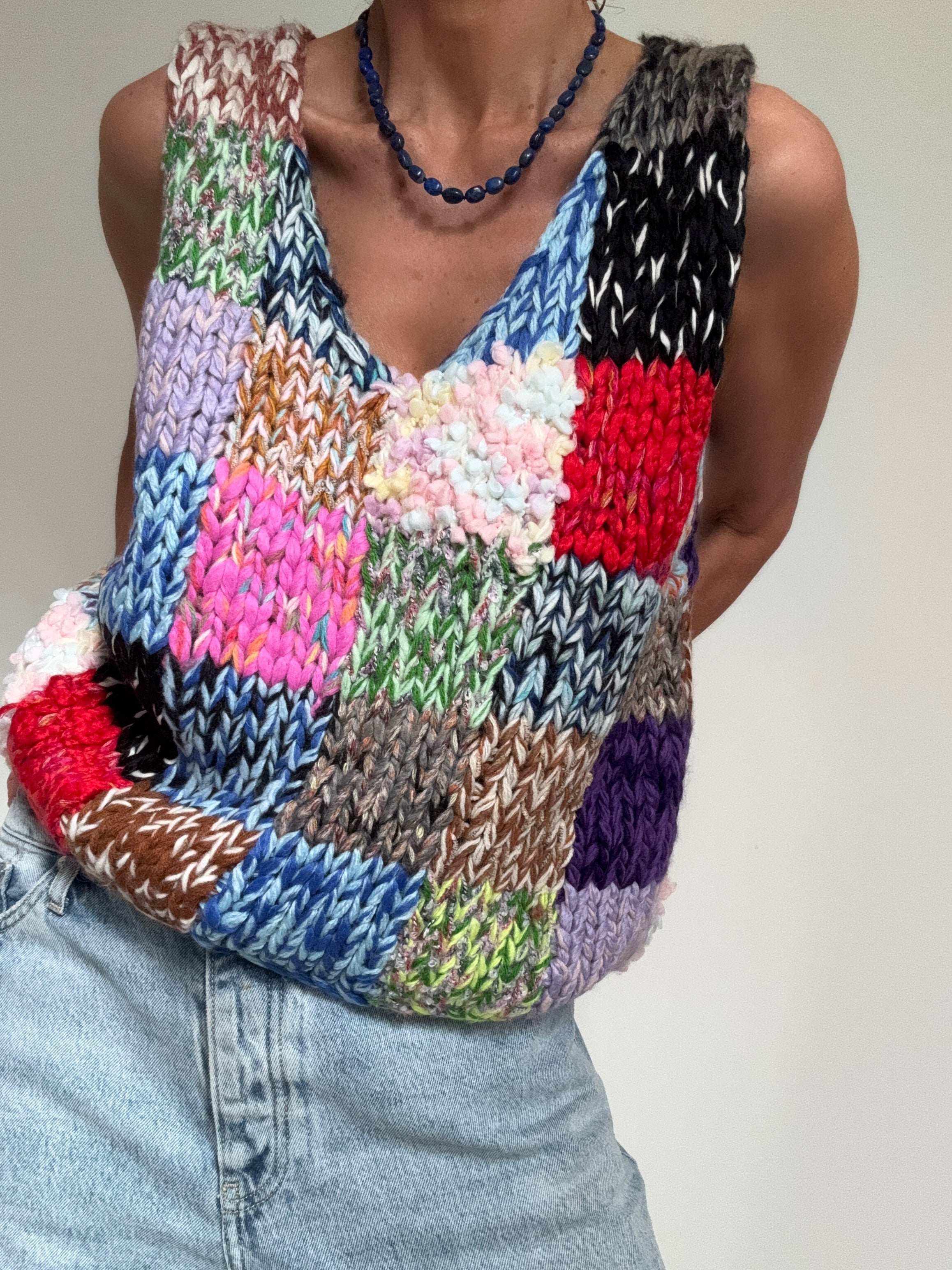 Patchwork Knit Vest | Vests