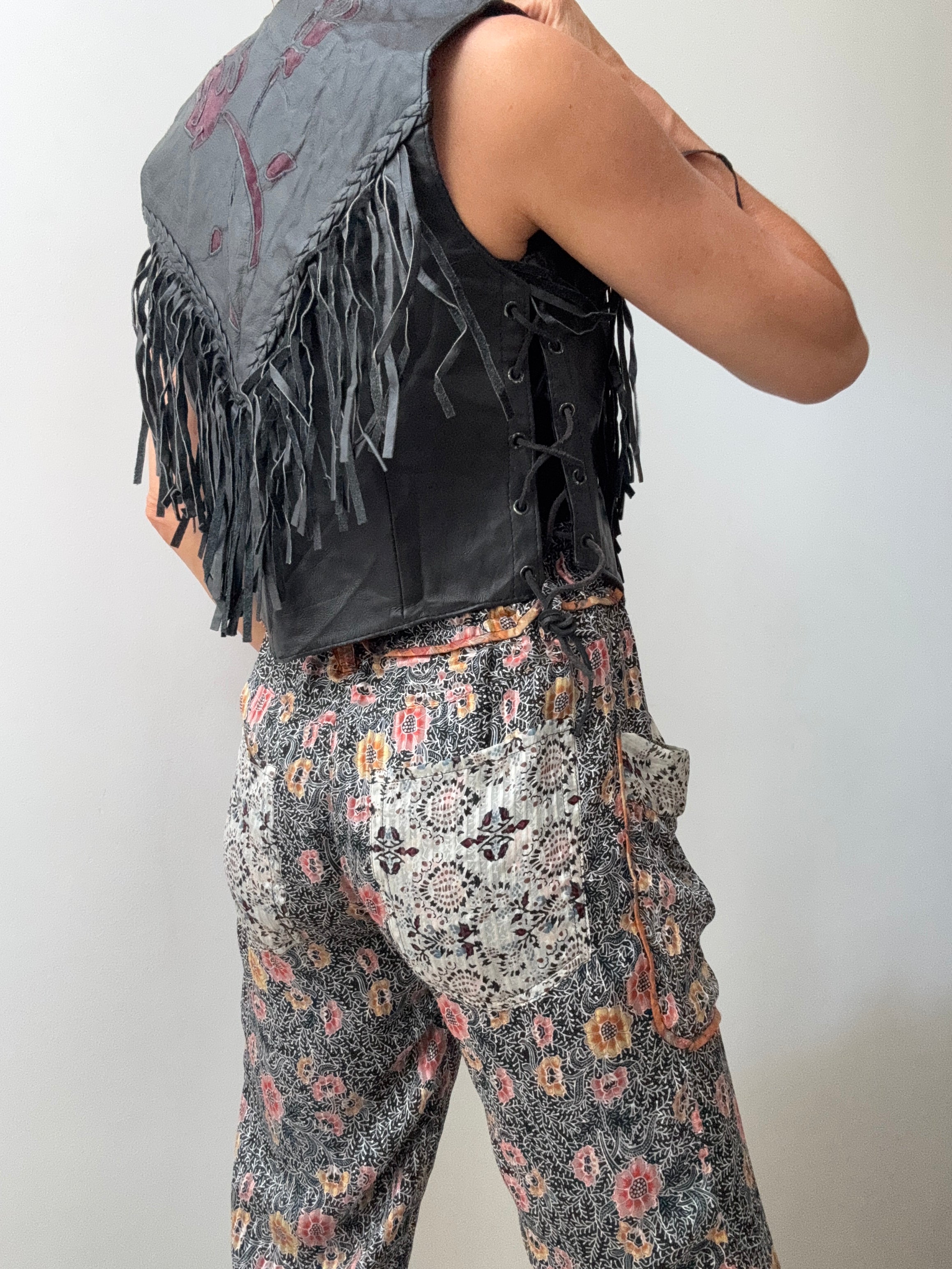 Vintage Roses Leather Vest | Vests