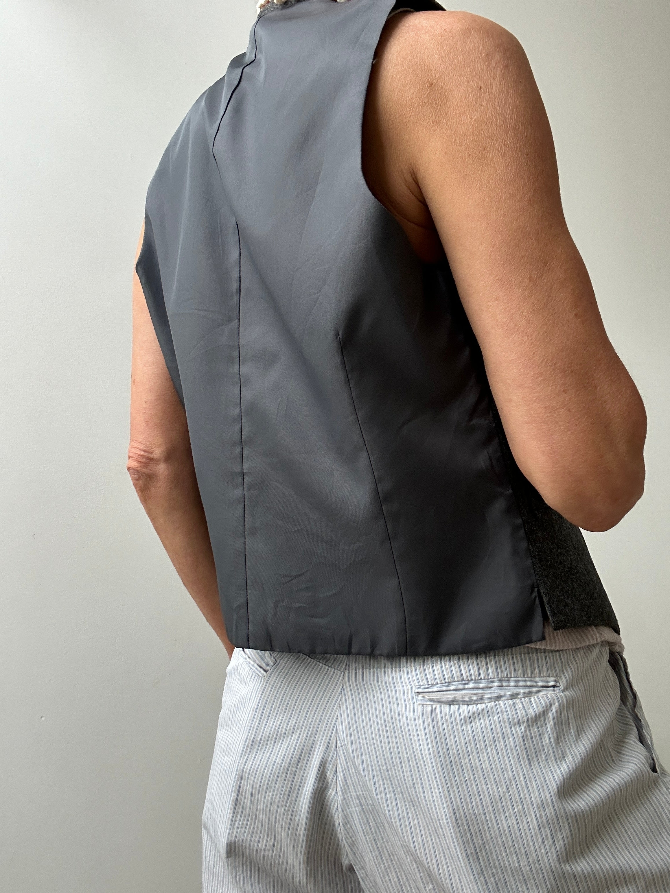 Future Nomads Vests Small Vintage Suit Vest Classic Grey Wool