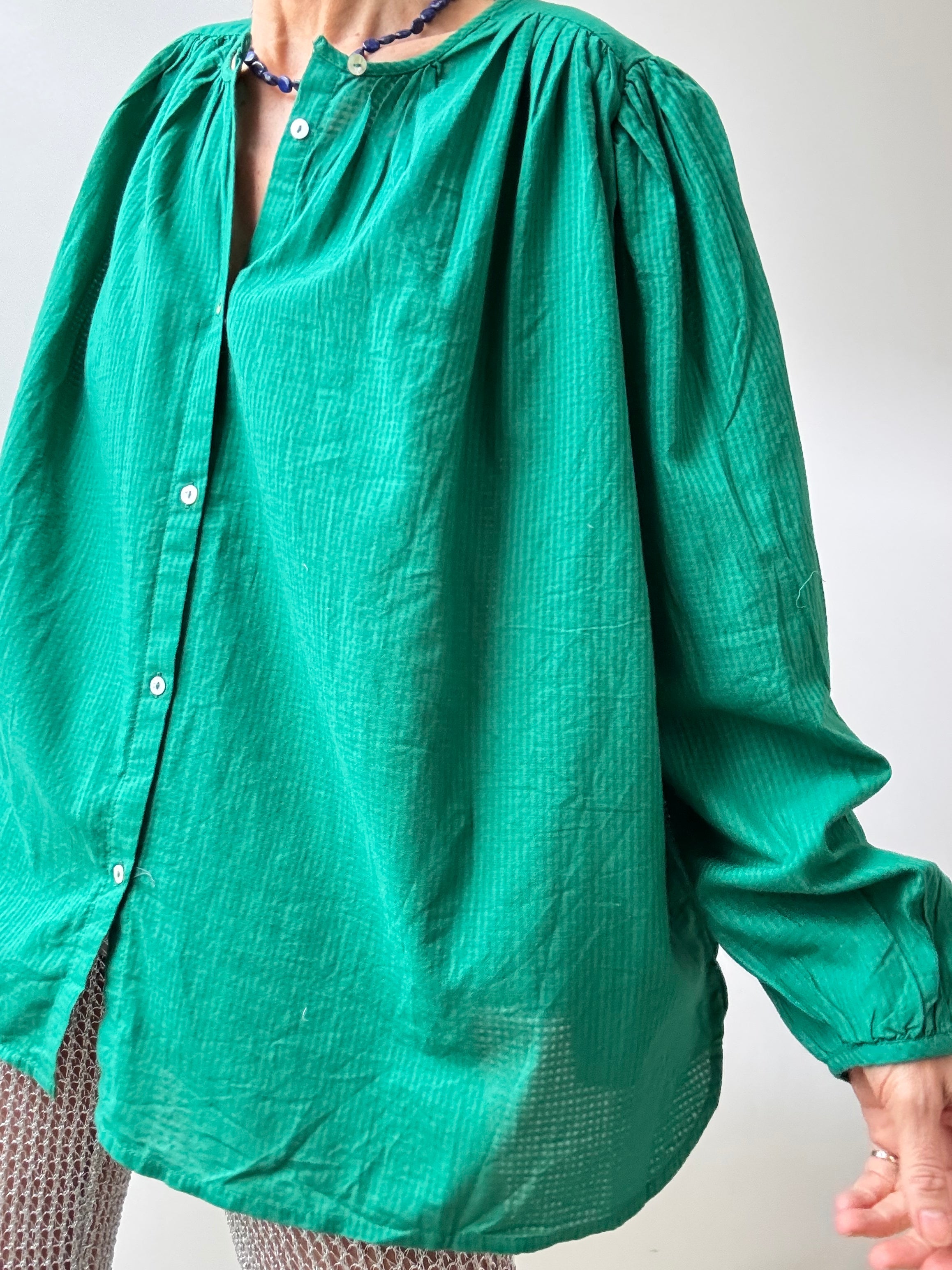 Galeries Lafayette Shirts Organic Cotton Shirt Green