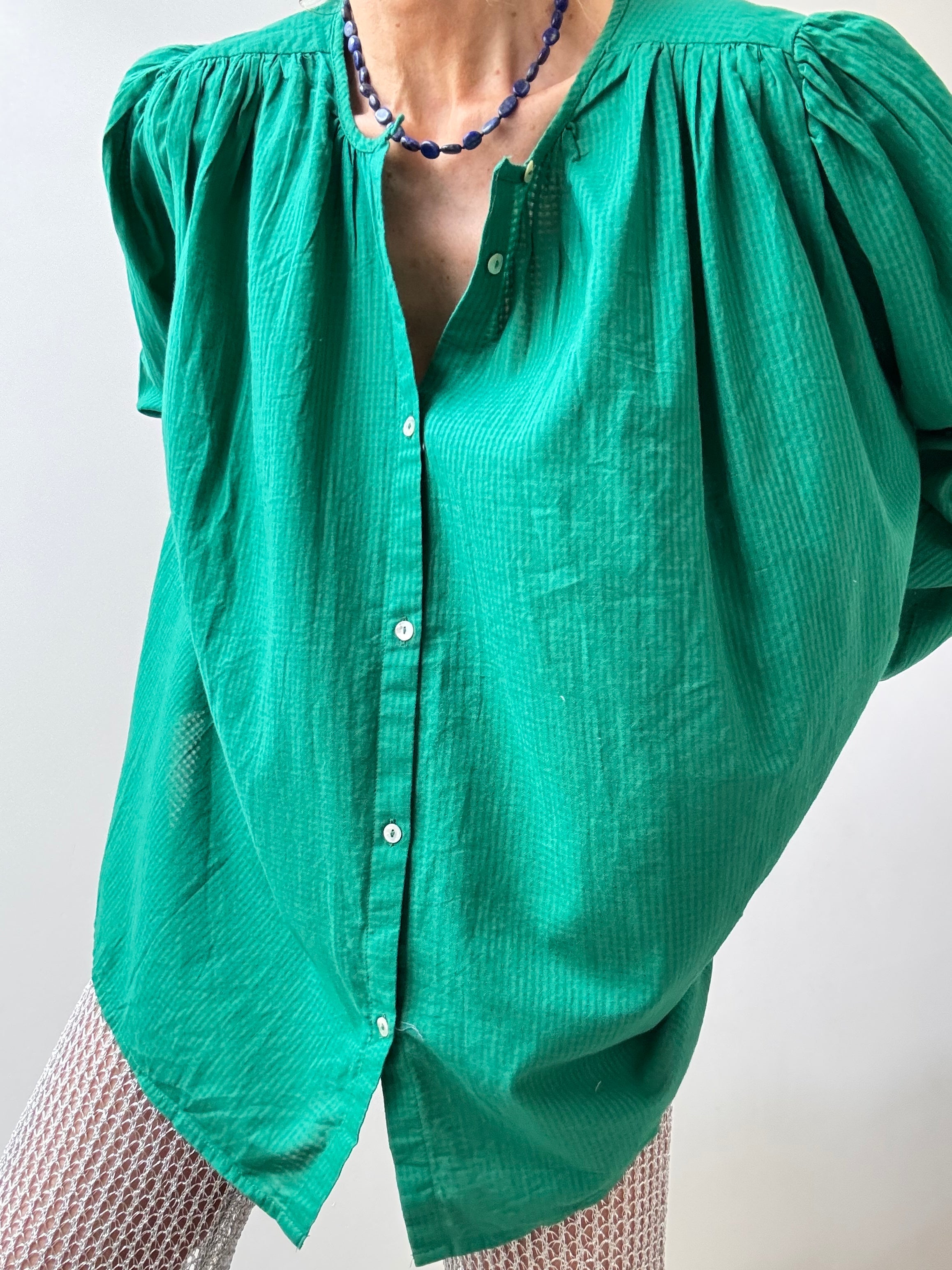 Galeries Lafayette Shirts Organic Cotton Shirt Green