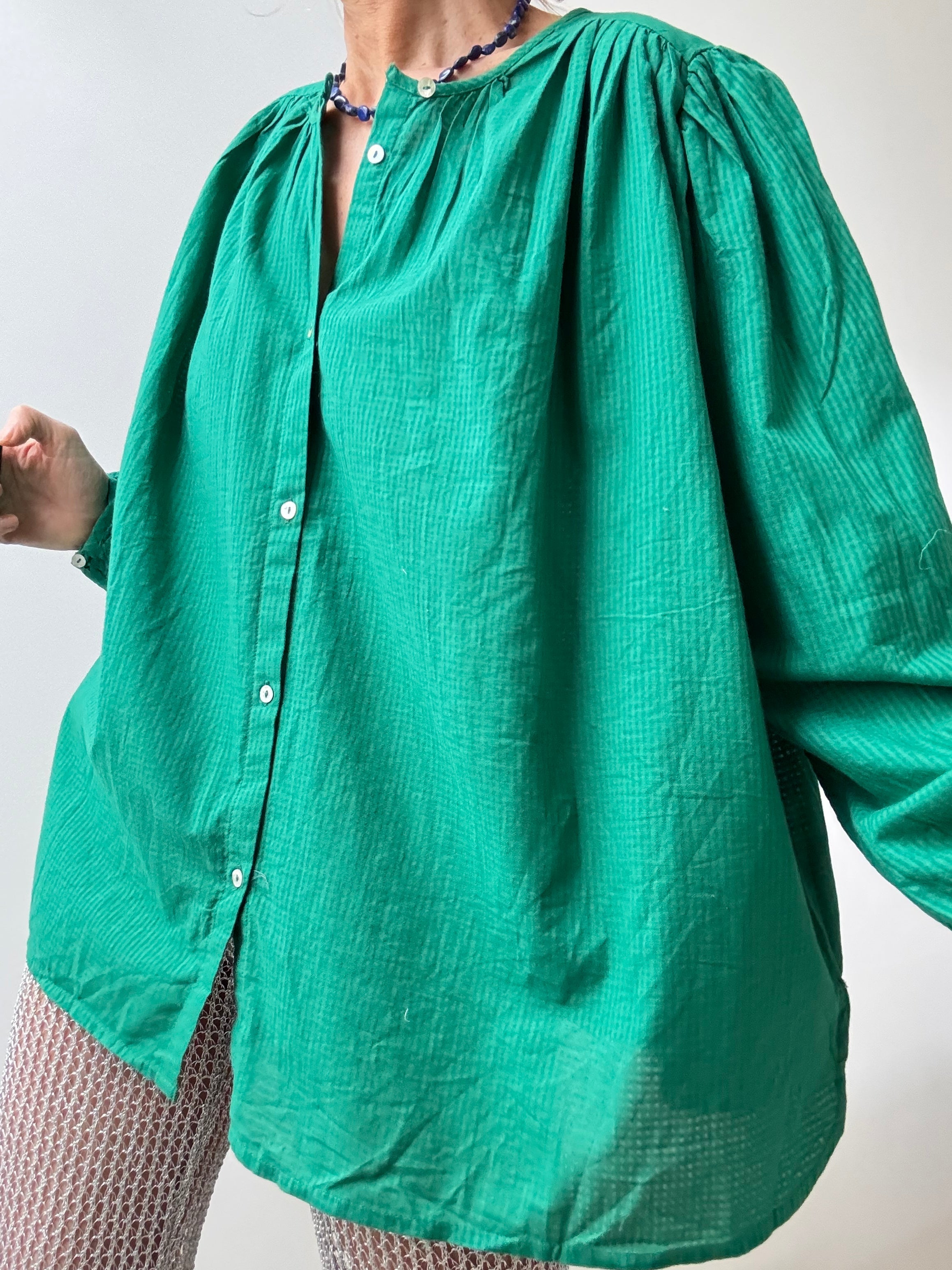 Galeries Lafayette Shirts Organic Cotton Shirt Green