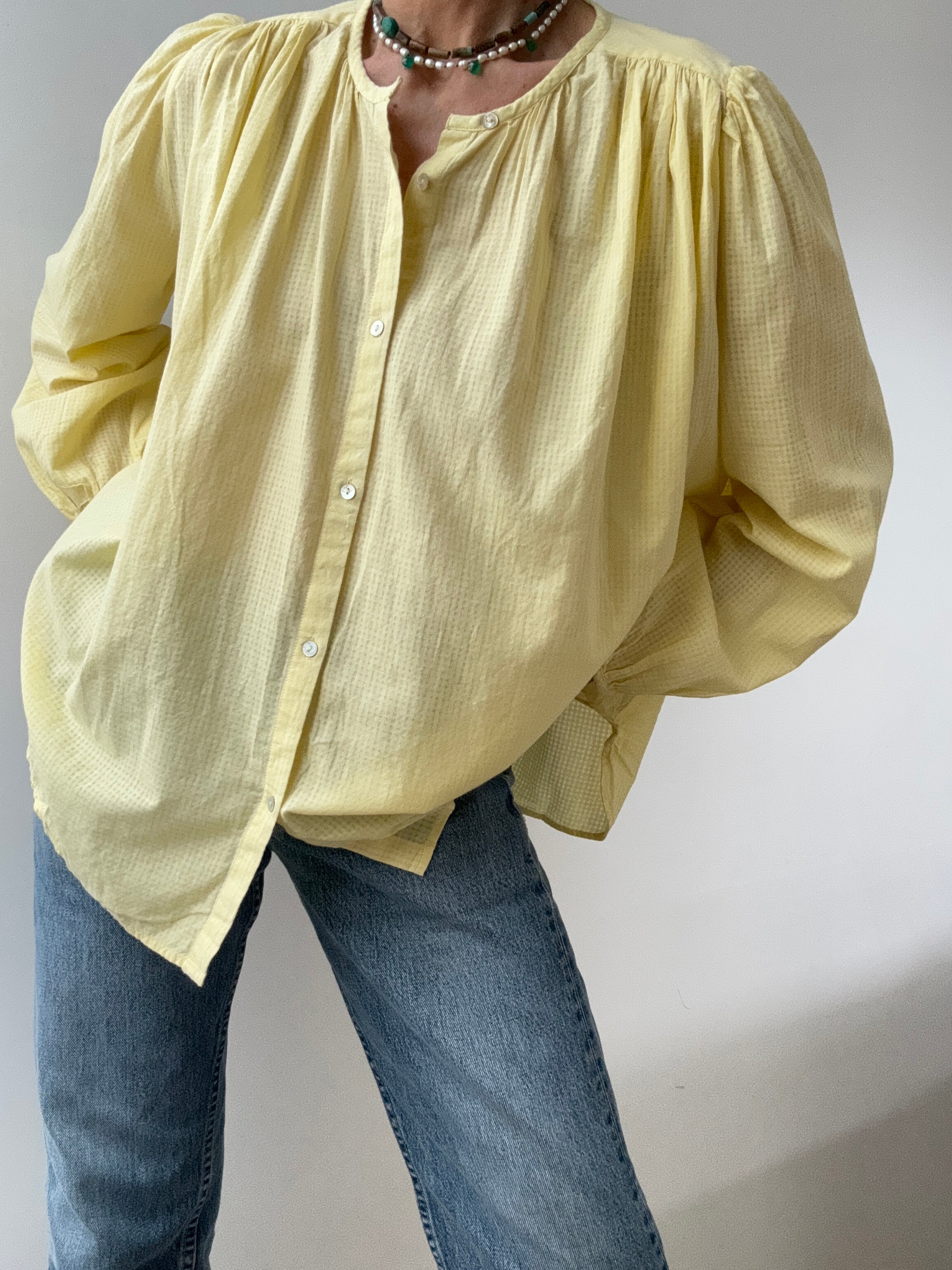 Galeries Lafayette Shirts Organic Cotton Shirt Lemon