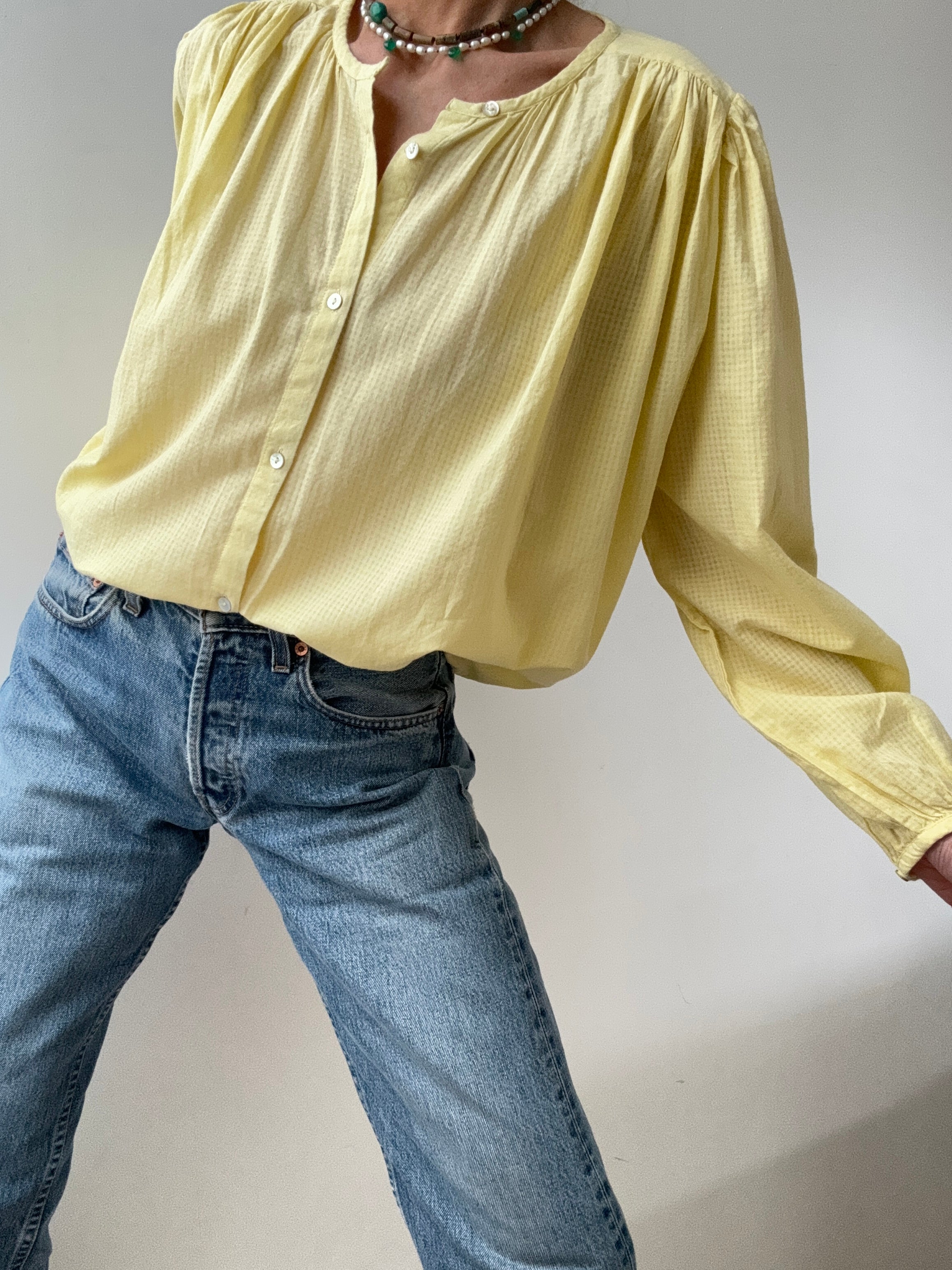 Galeries Lafayette Shirts Organic Cotton Shirt Lemon