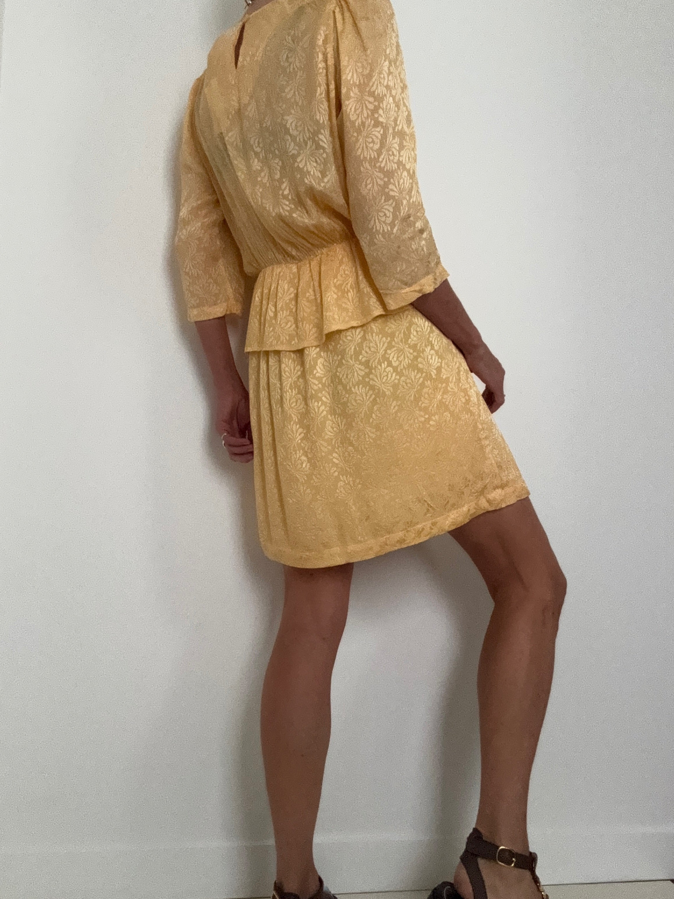 Ganni Dresses Ganni Peplum Waist Dress Yellow