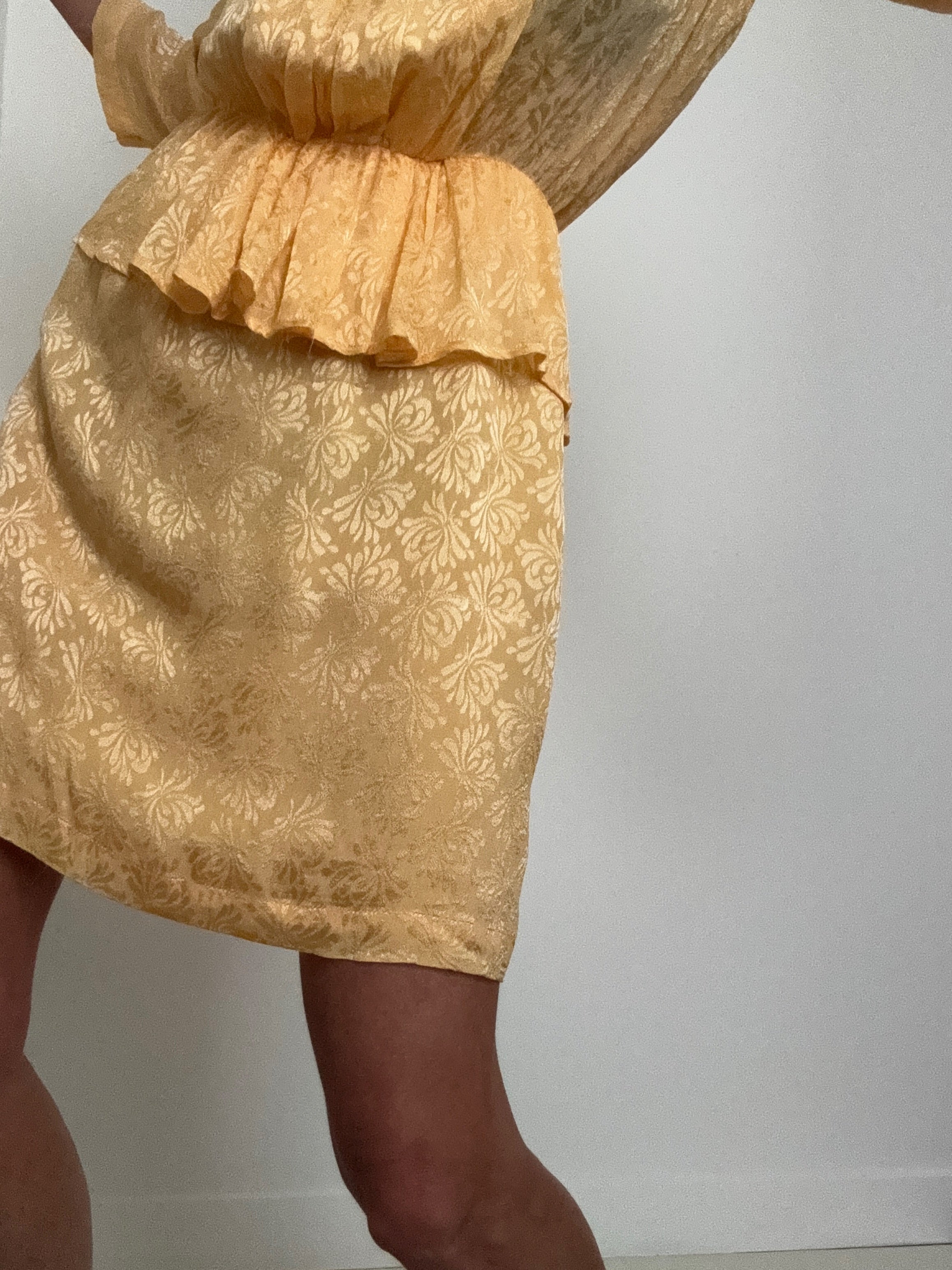 Ganni Dresses Ganni Peplum Waist Dress Yellow
