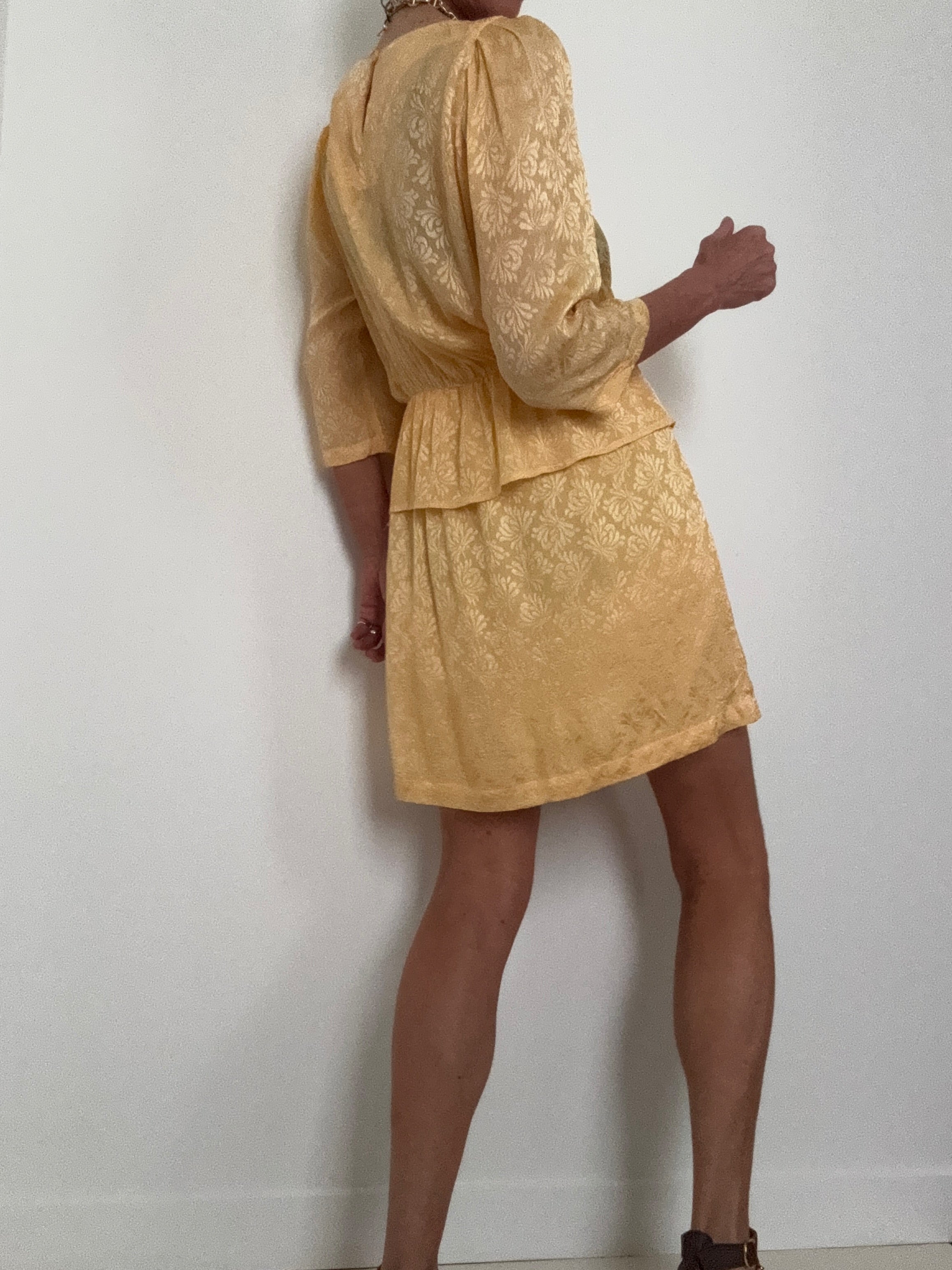 Ganni Dresses Ganni Peplum Waist Dress Yellow