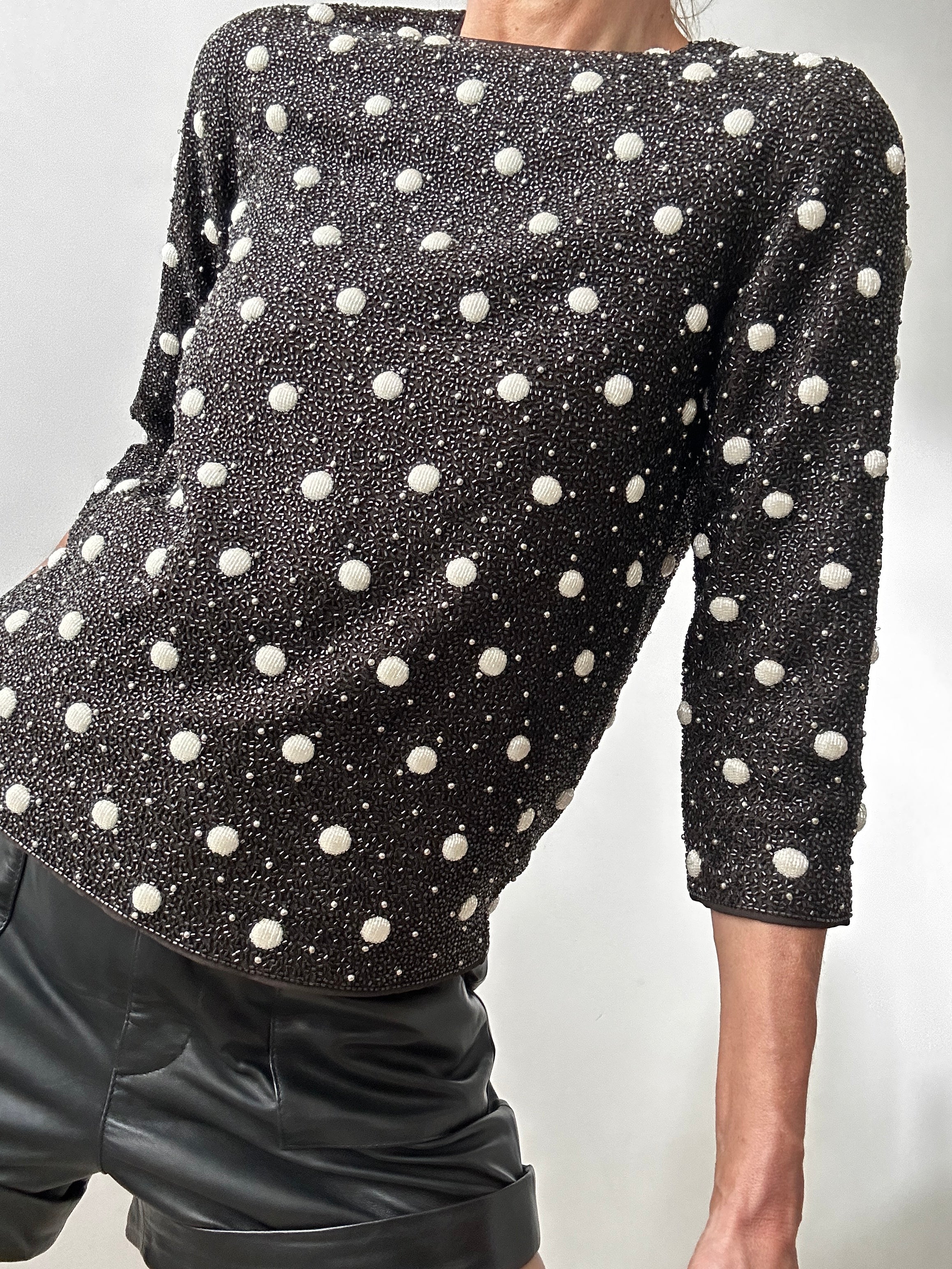 Ganni Tops EU 34 / UK 6 Ganni Long Sleeve Dots Sequin Top