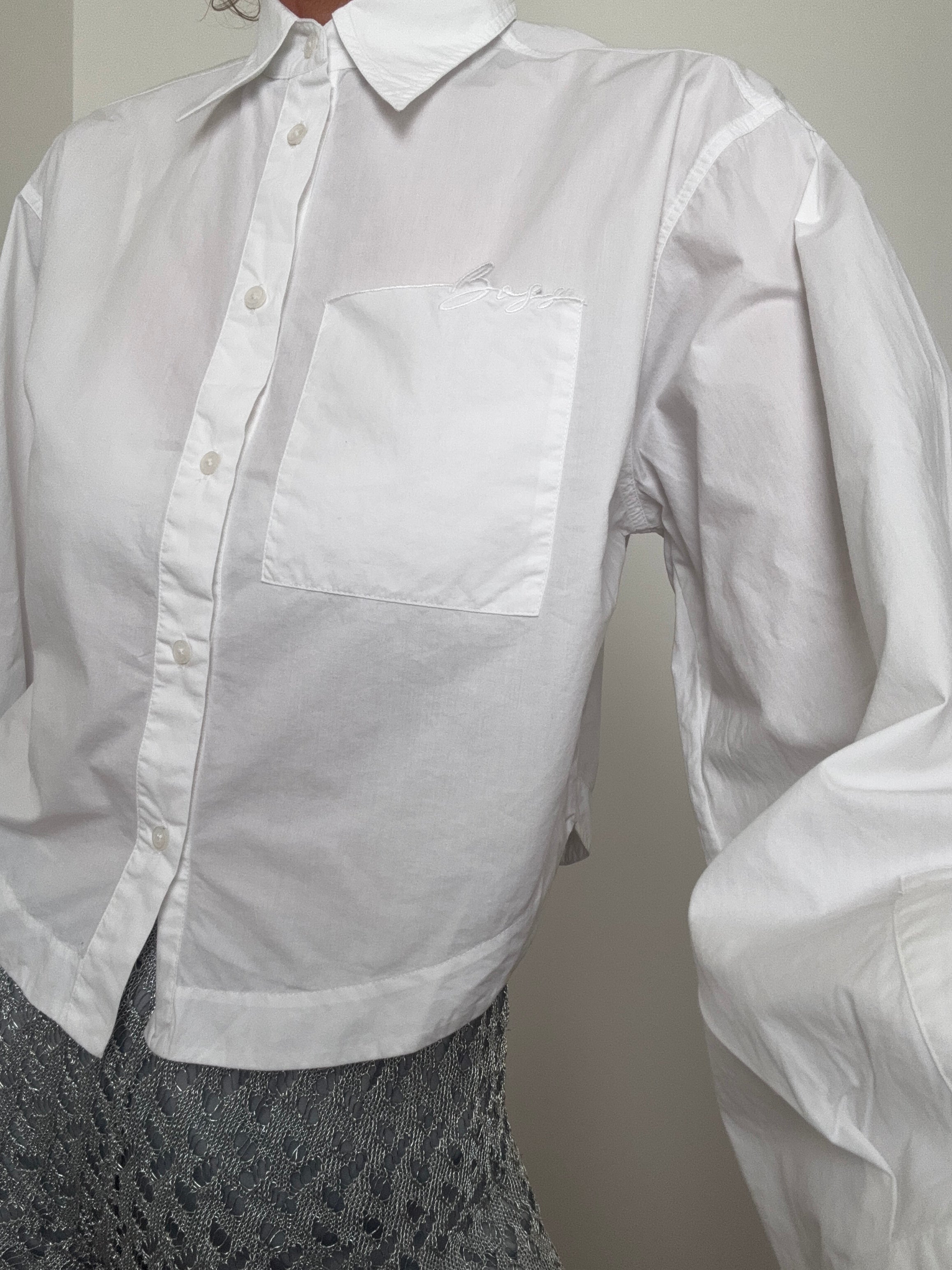 Hugo Boss Tops Cropped Logo Shirt