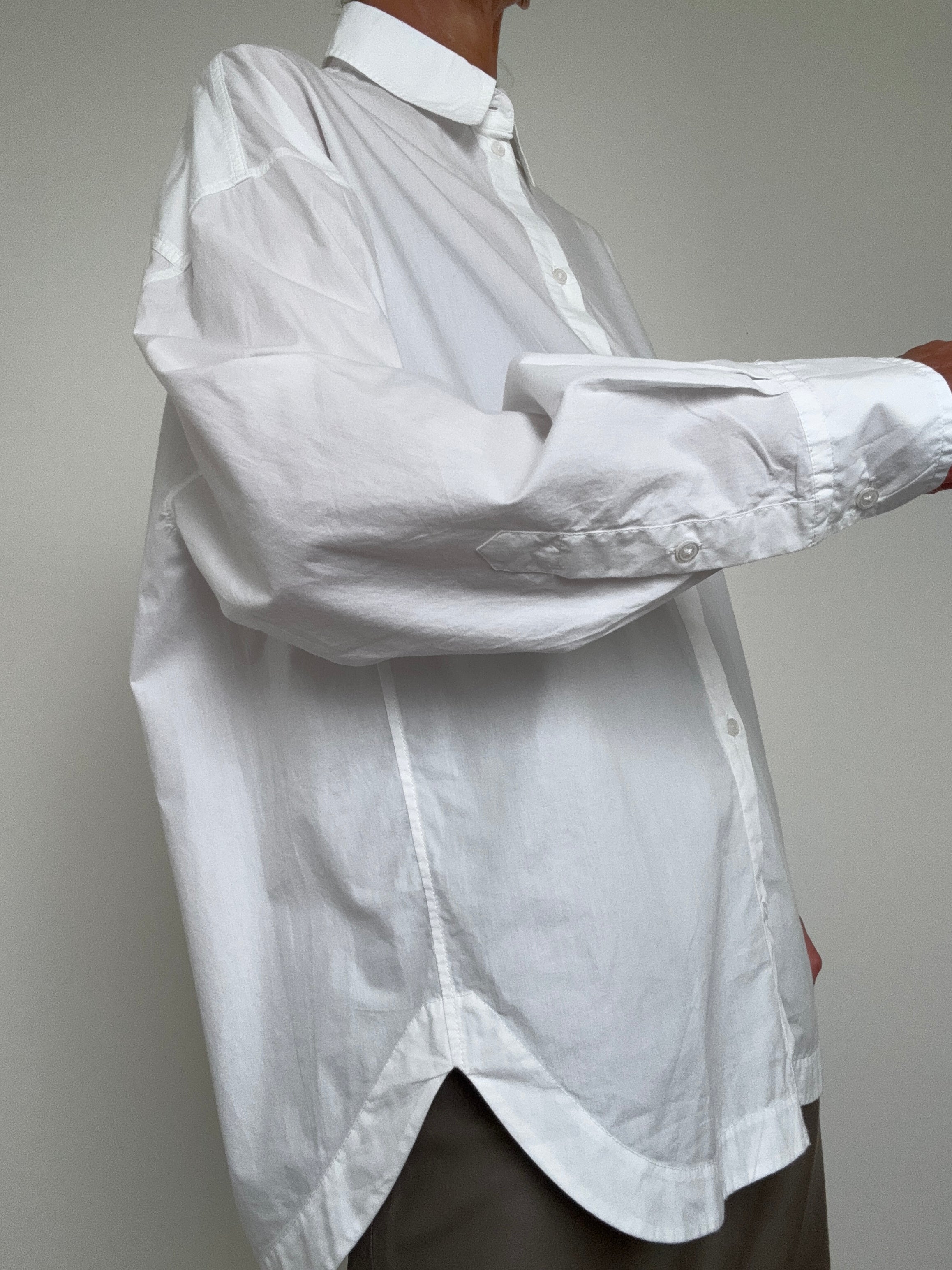 Oversized White Cotton Shirt | Tops