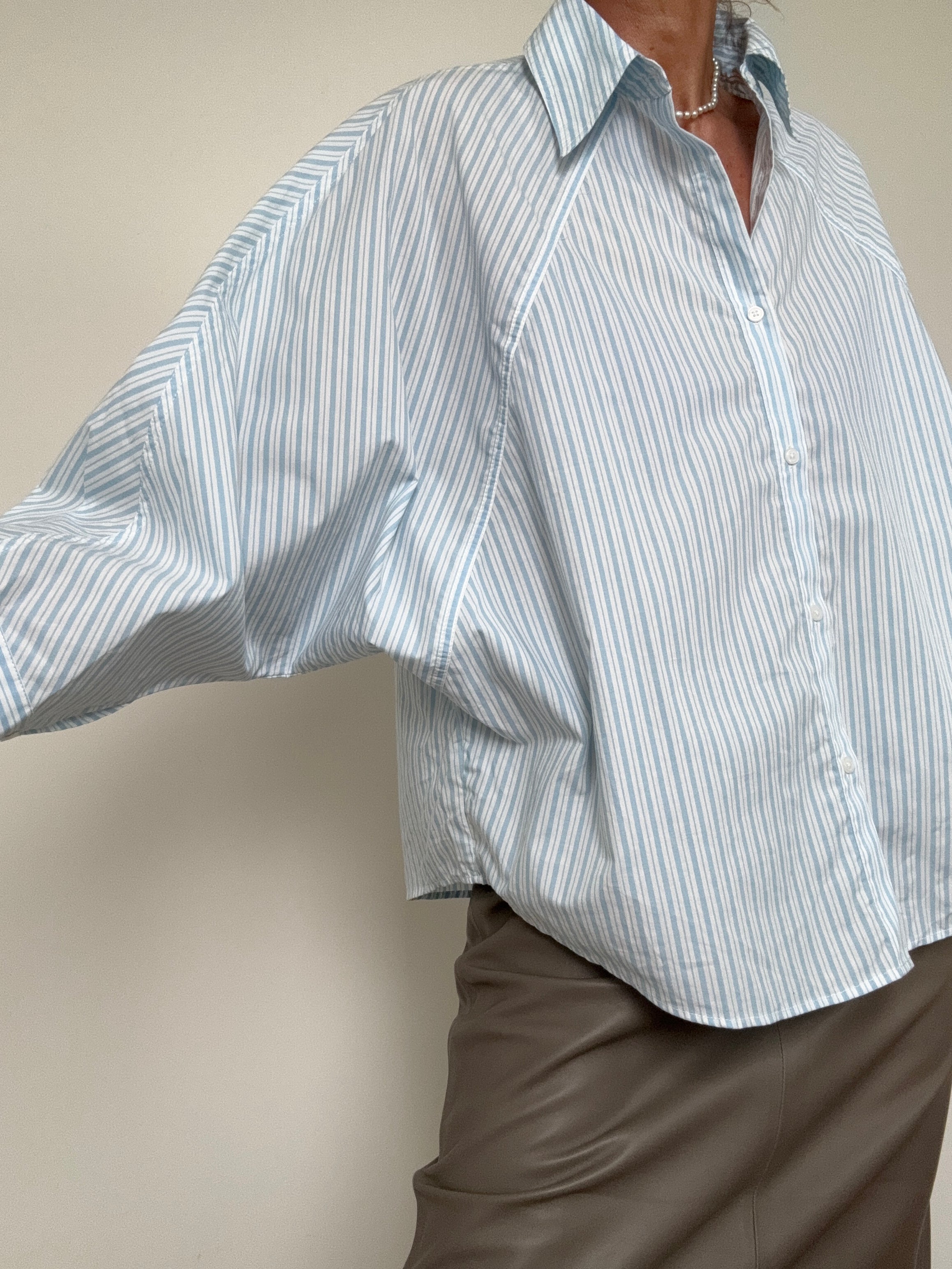 Relaxed Fit Blouse Blue Stripe | Tops